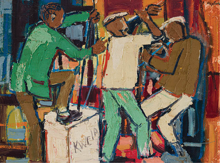 A group of men are playing music together. Description generated by AI