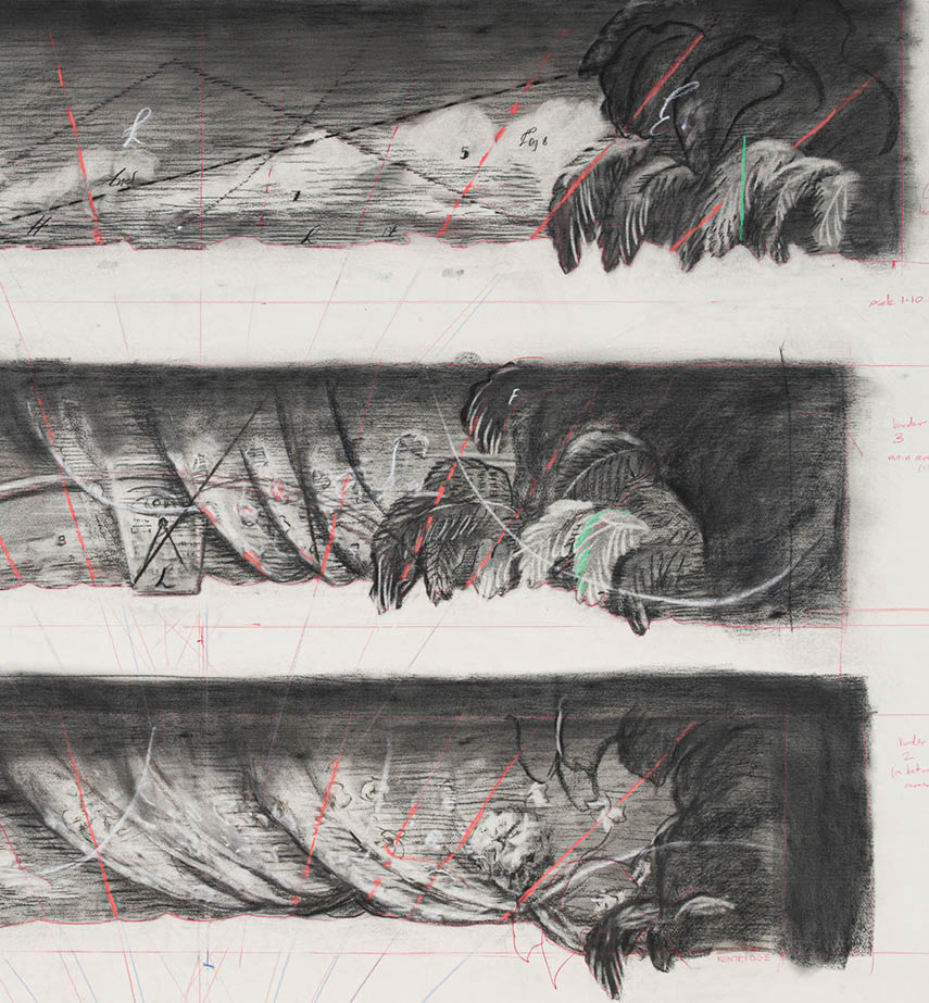 A drawing of a dragon with a red line going through it. Description generated by AI