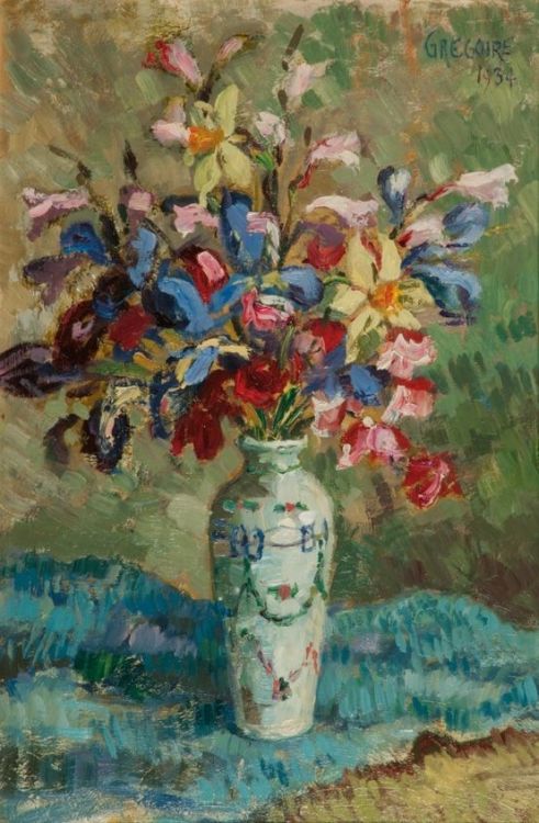 A Still Life of Flowers in a Chinese Vase by Gregoire Boonzaier ...