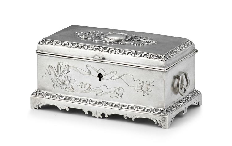 A Russian silver casket, Moscow, 1908-1926, assay master Ivan ...