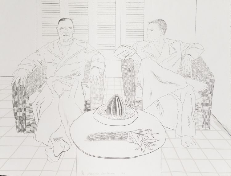 David Hockney; Christopher Isherwood and Don Bachardy