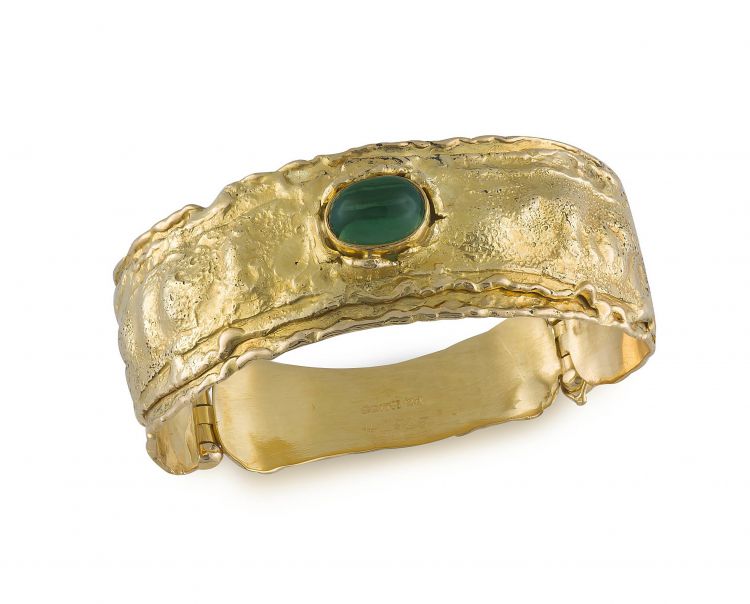 Tourmaline and gold bangle, designed by Conti