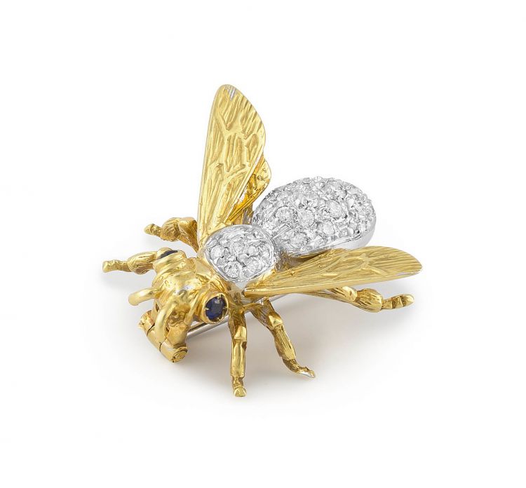 Italian diamond and gold brooch, Gioielleria Casini