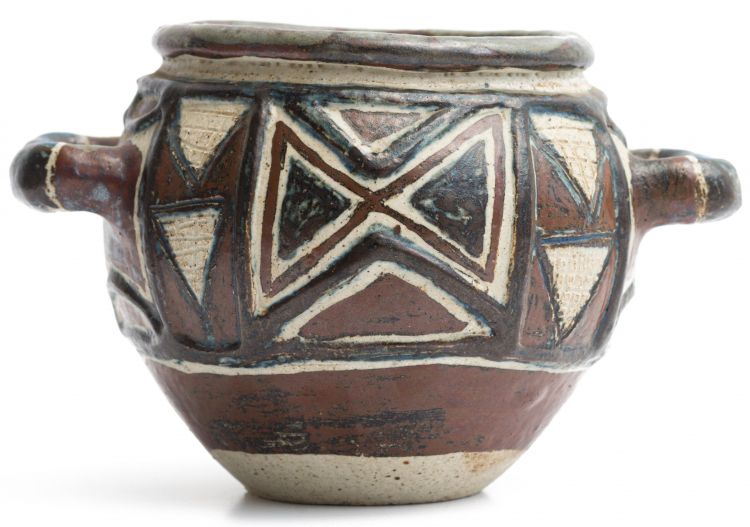 Decorated Ceramic Vessel by Rorke's Drift Strauss & Co