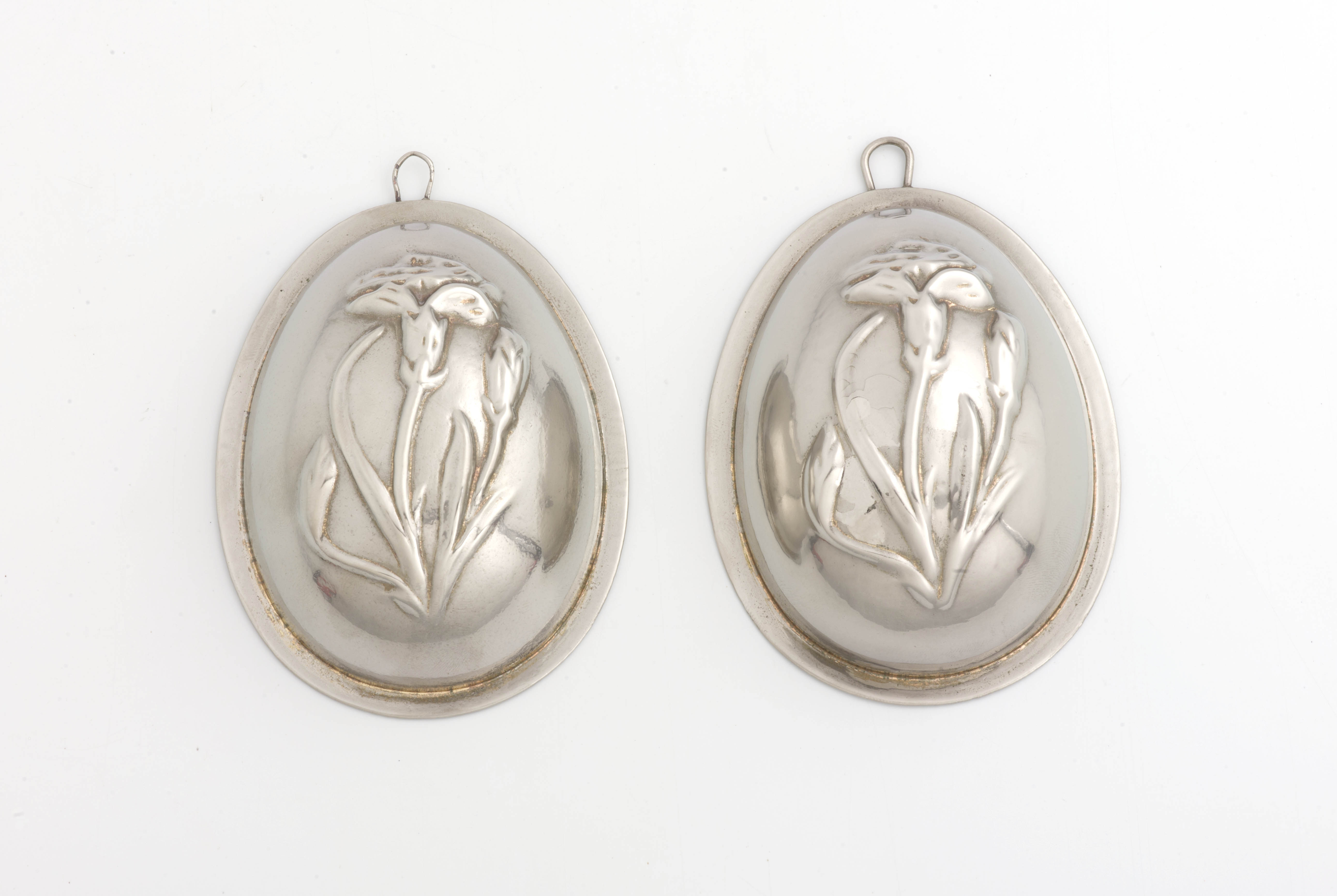 A pair of electroplated confectionary moulds, early 20th century