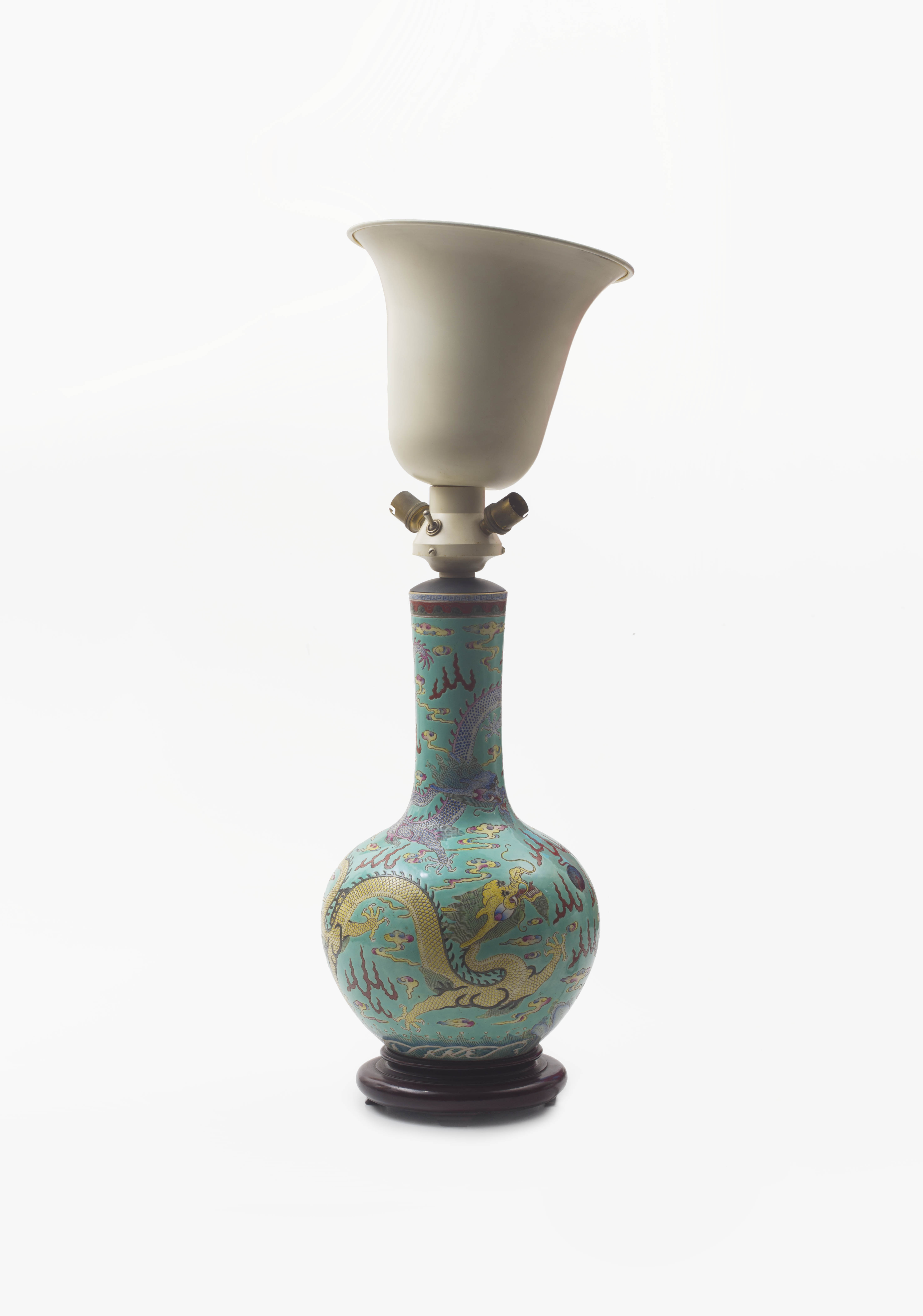 A Chinese turquoise glazed vase, 20th century