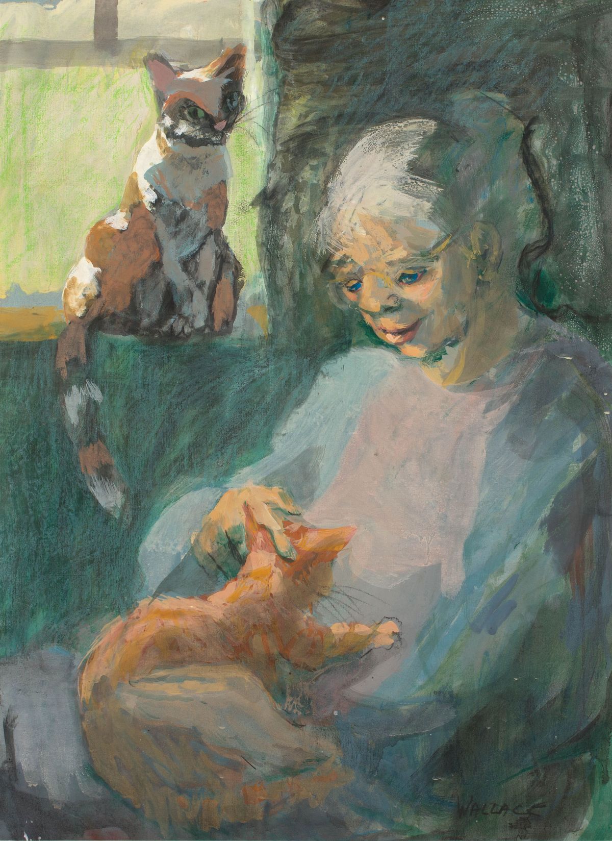 Marjorie Wallace; Woman with Cats