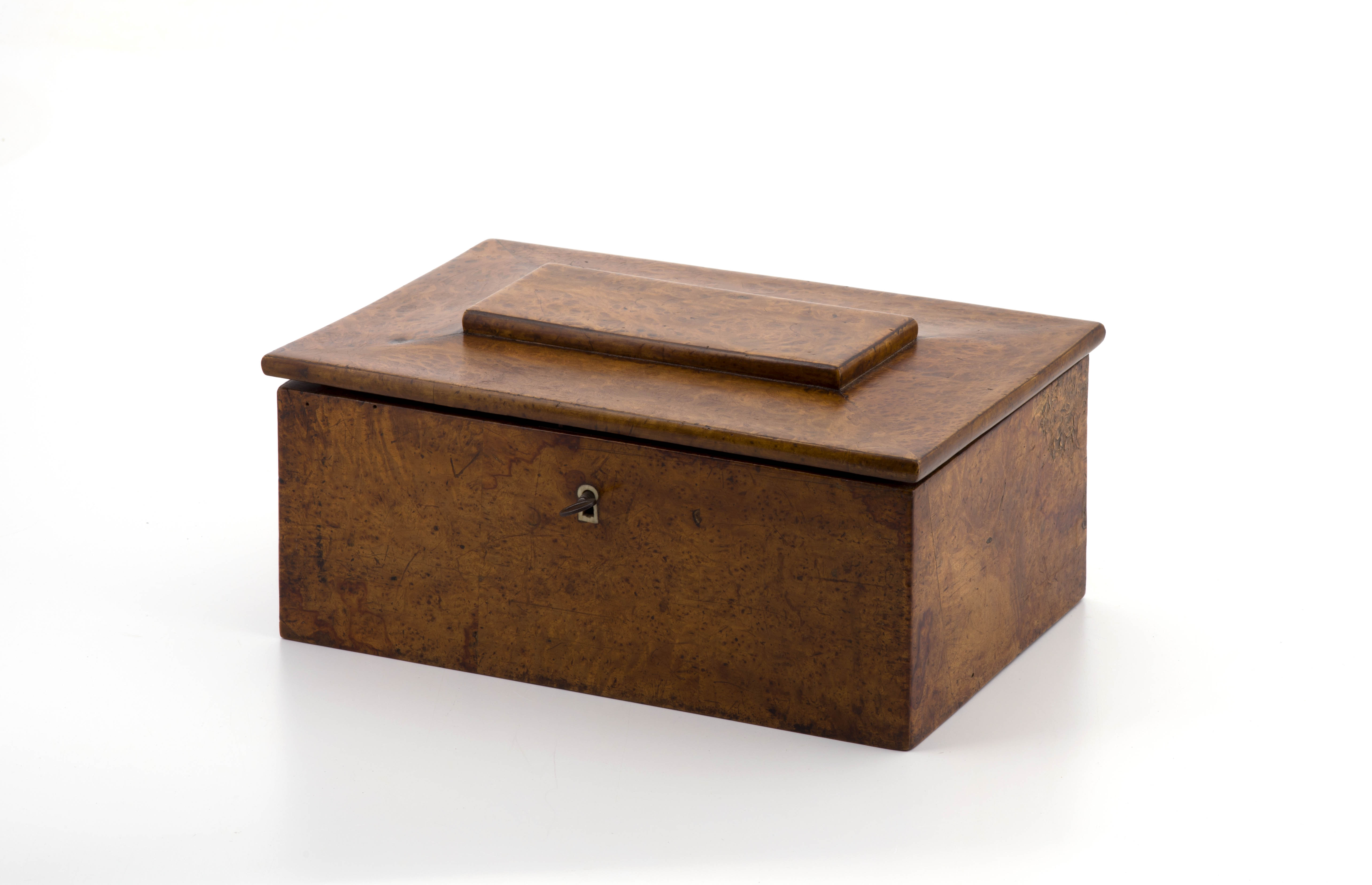 A Victorian amboyna wood work box