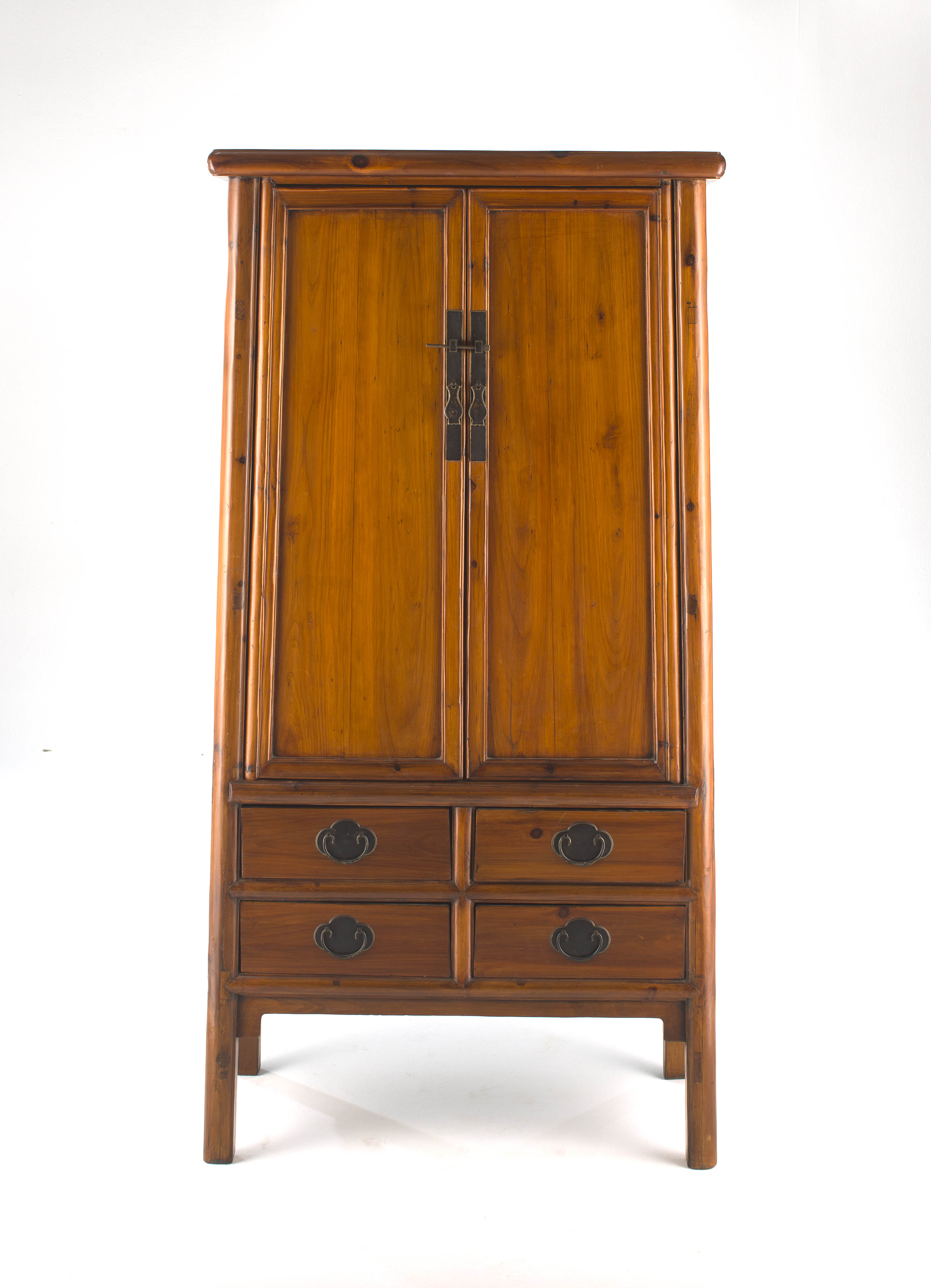 A Chinese provincial fruitwood cupboard, late 19th century