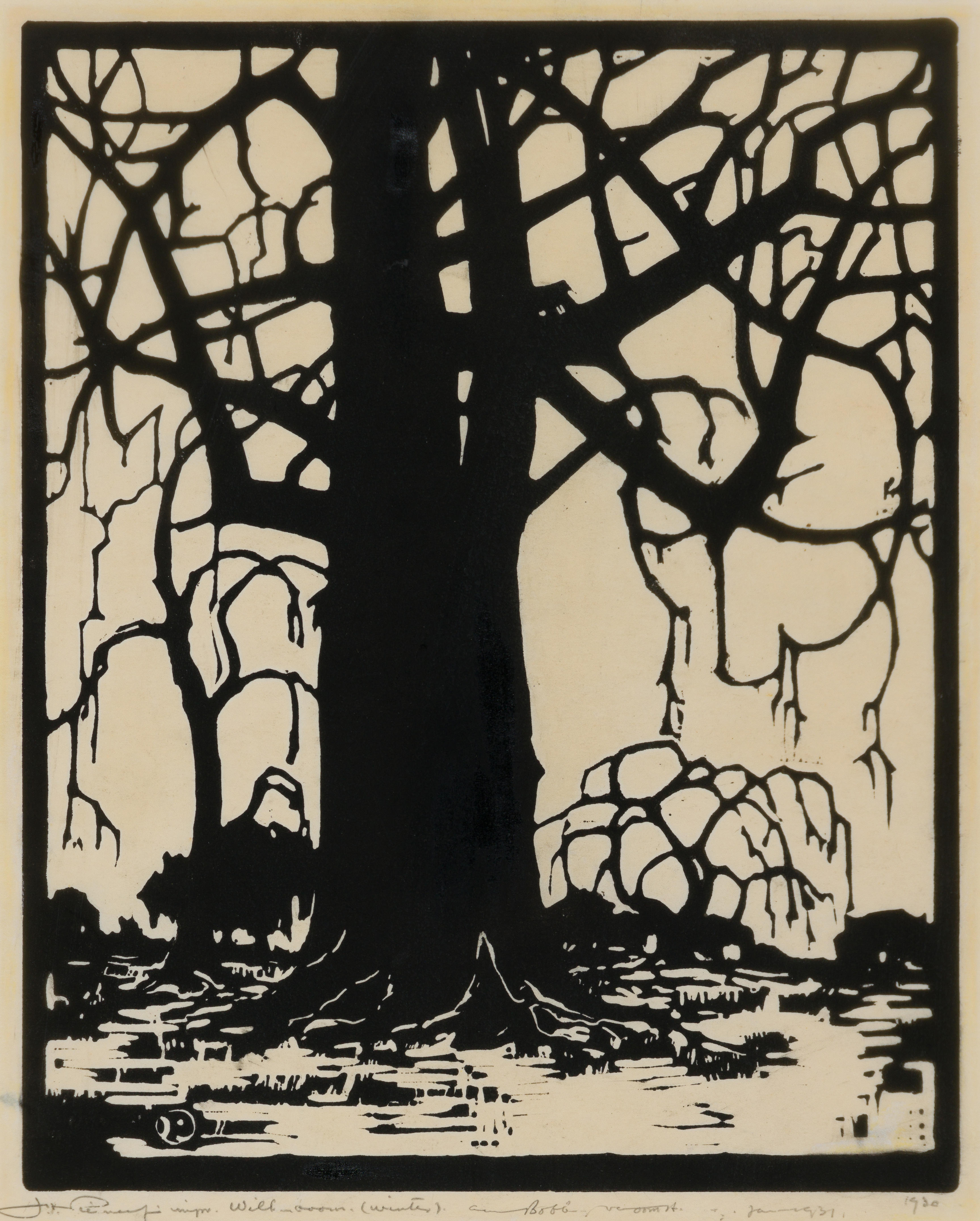 Jacob Hendrik Pierneef; Willows in Winter (Niland 78)