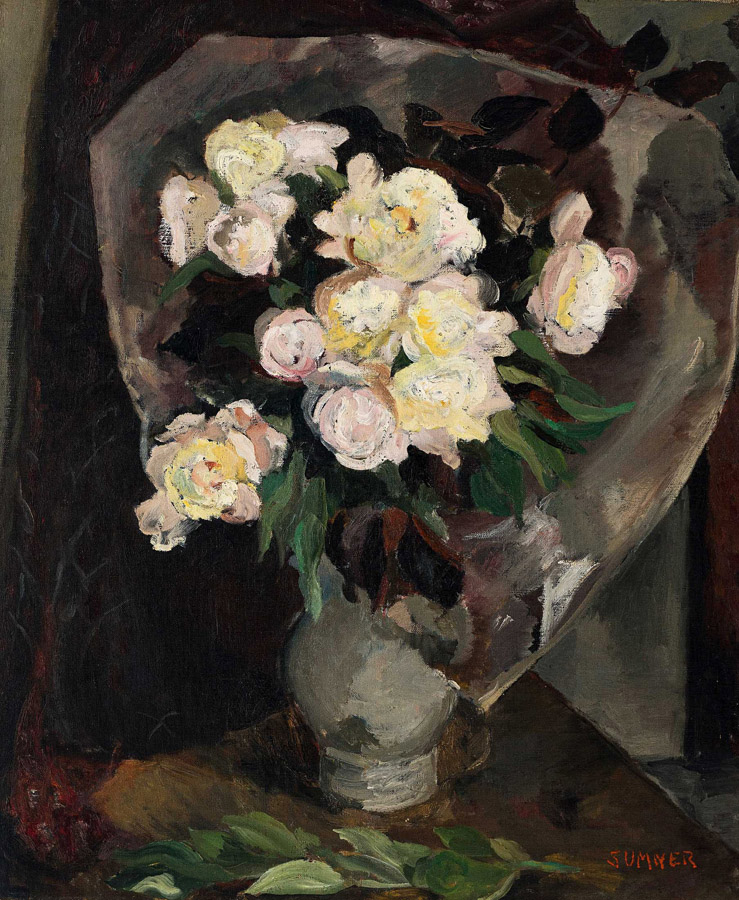 Maud Sumner; Roses in a Vase