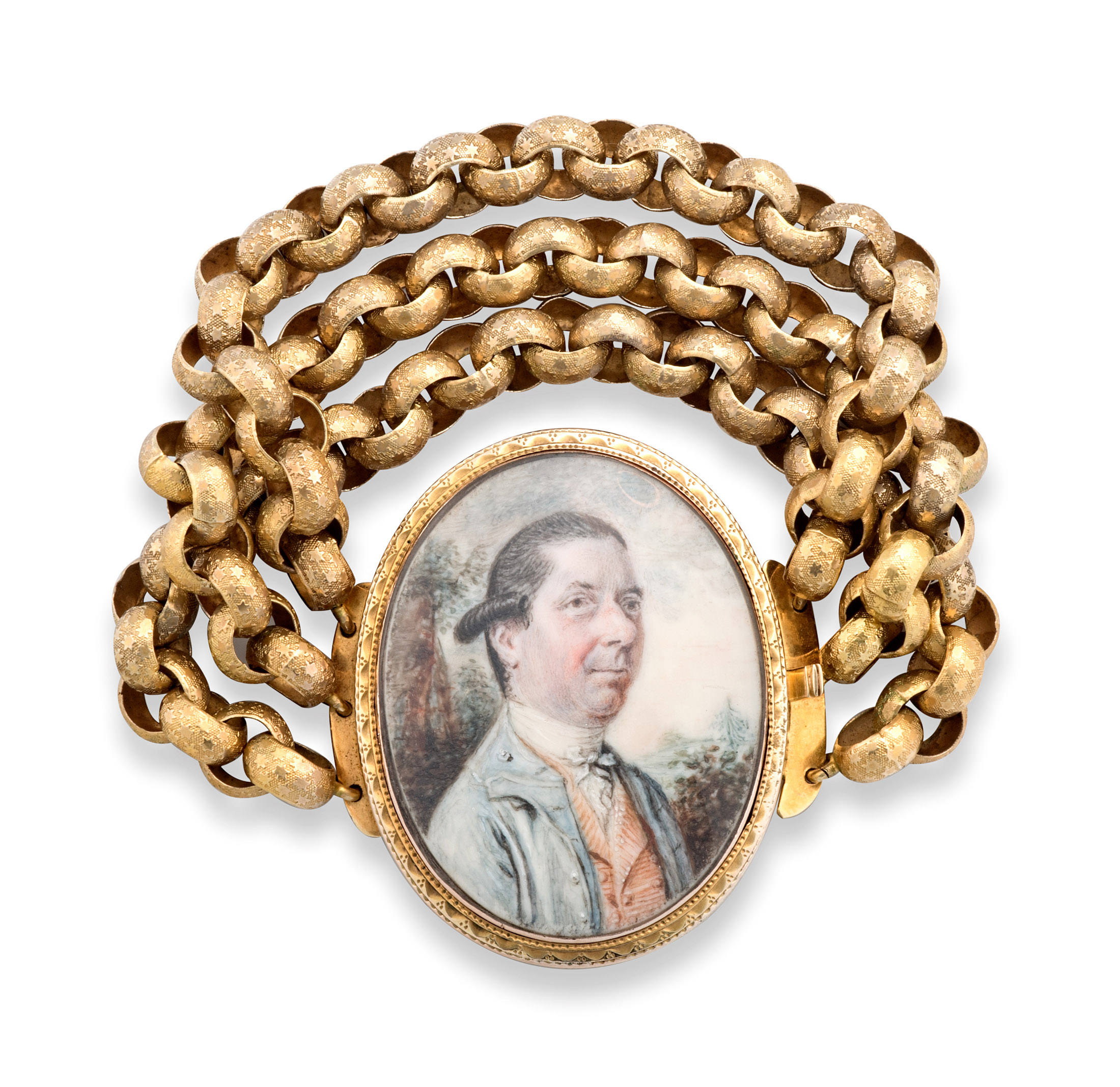 19th century portrait miniature and gold bracelet