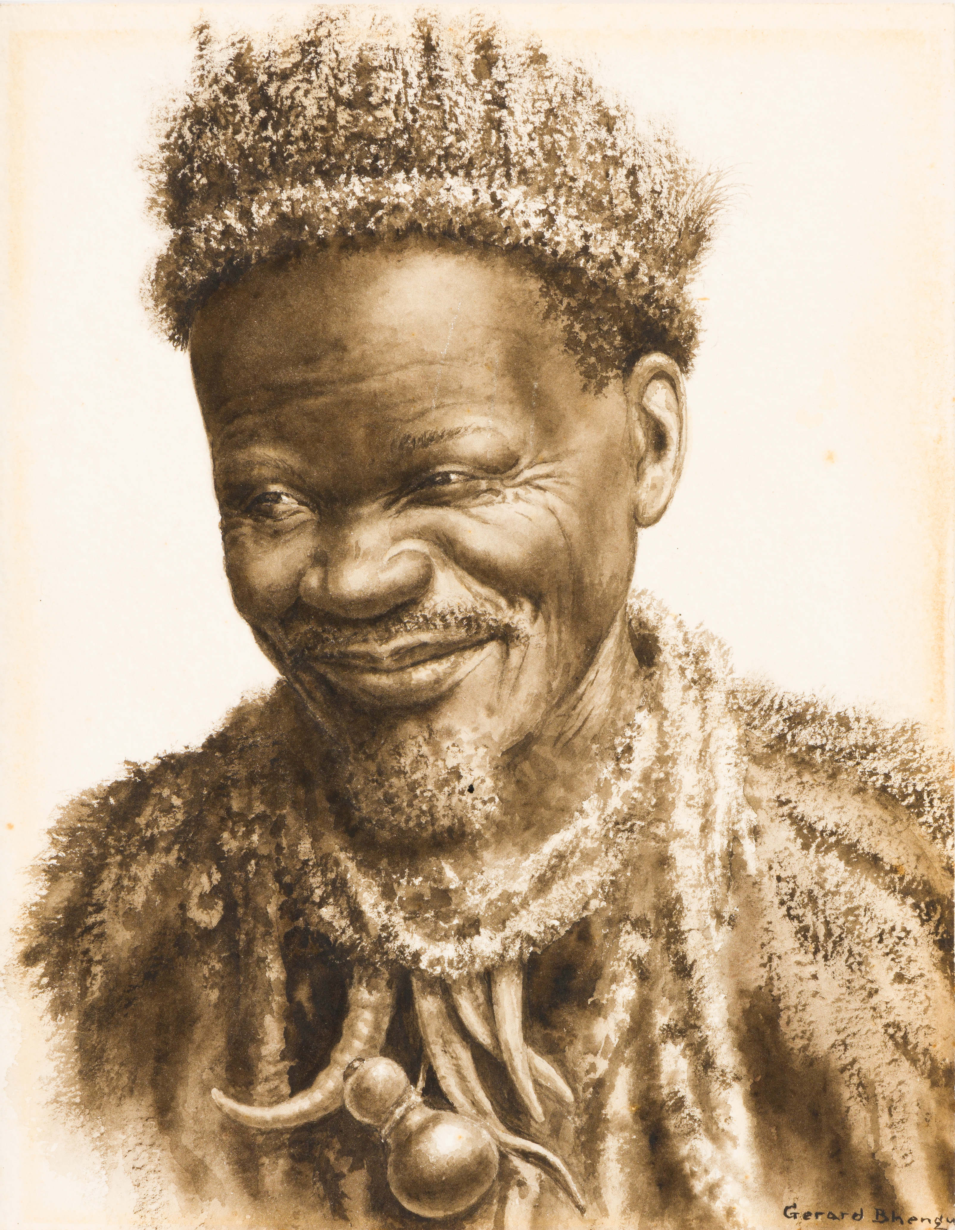 Gerard Bhengu; Portrait of an Old Man