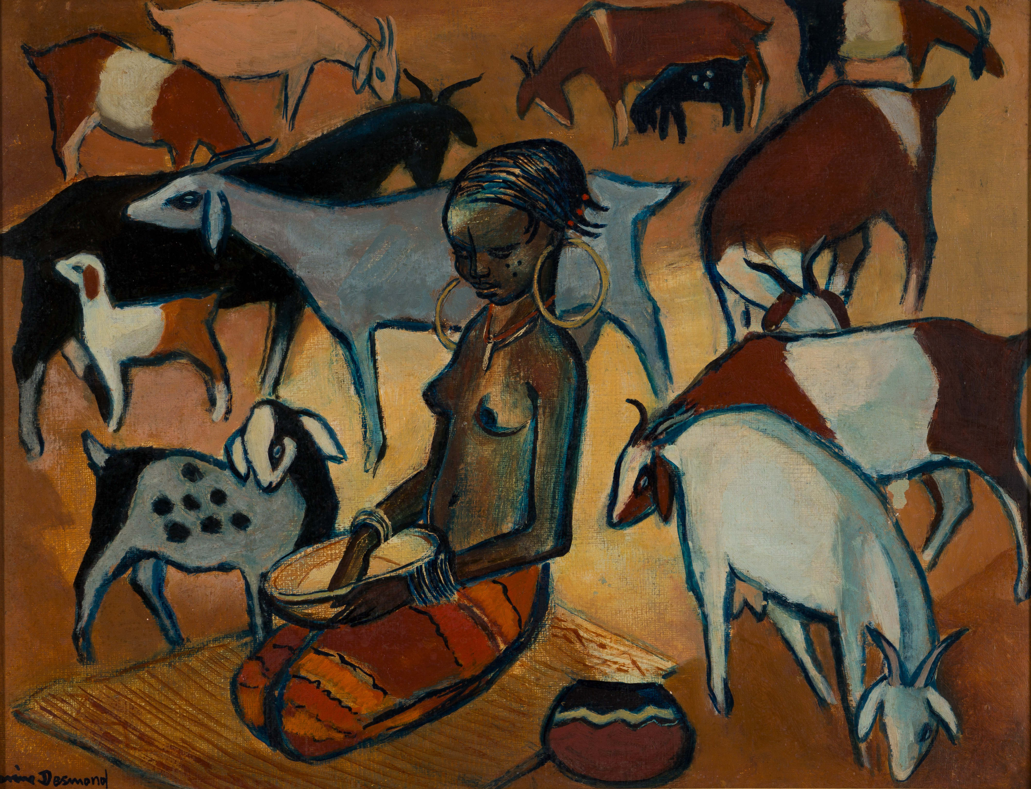 Nerine Desmond; Woman with Goats