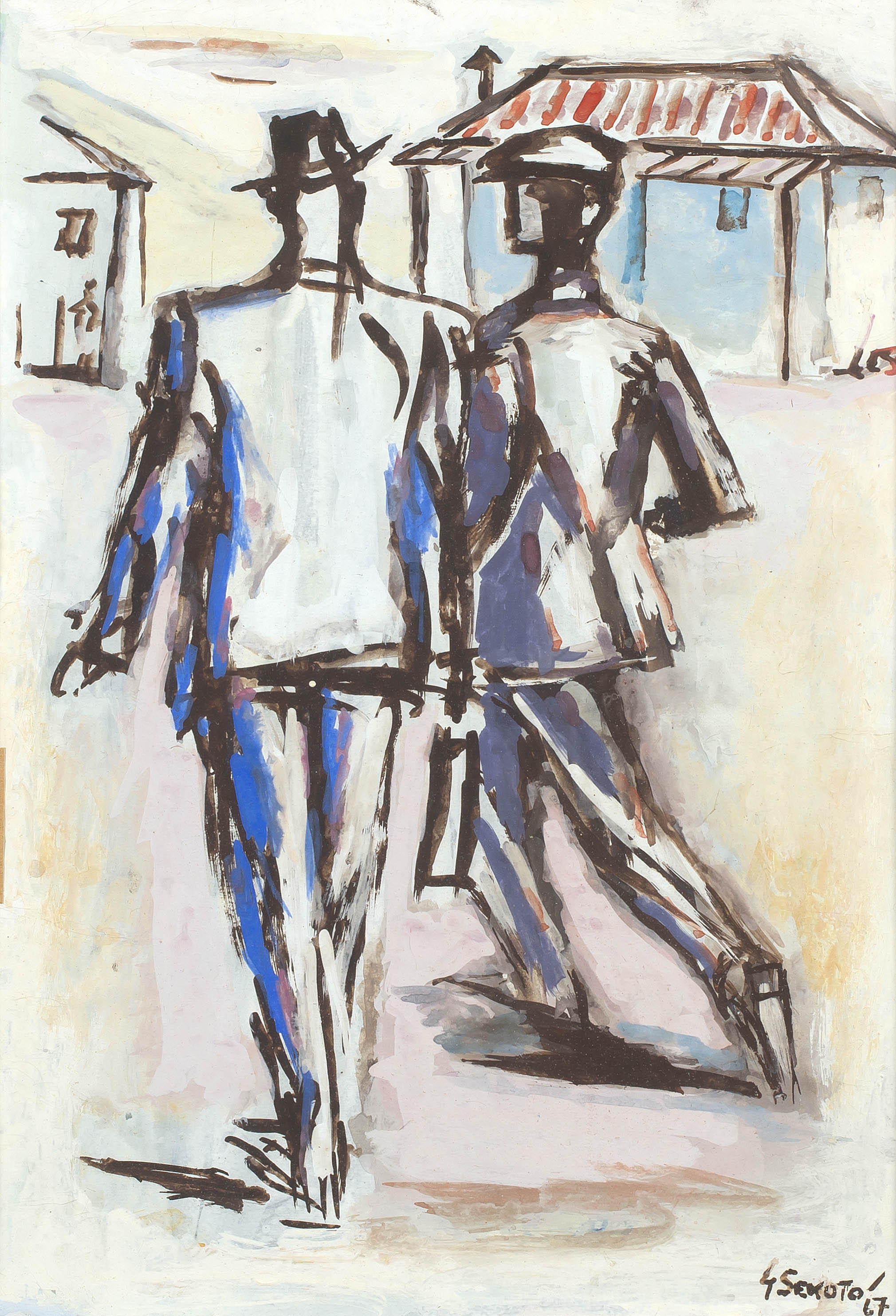 Gerard Sekoto; Two Men Walking