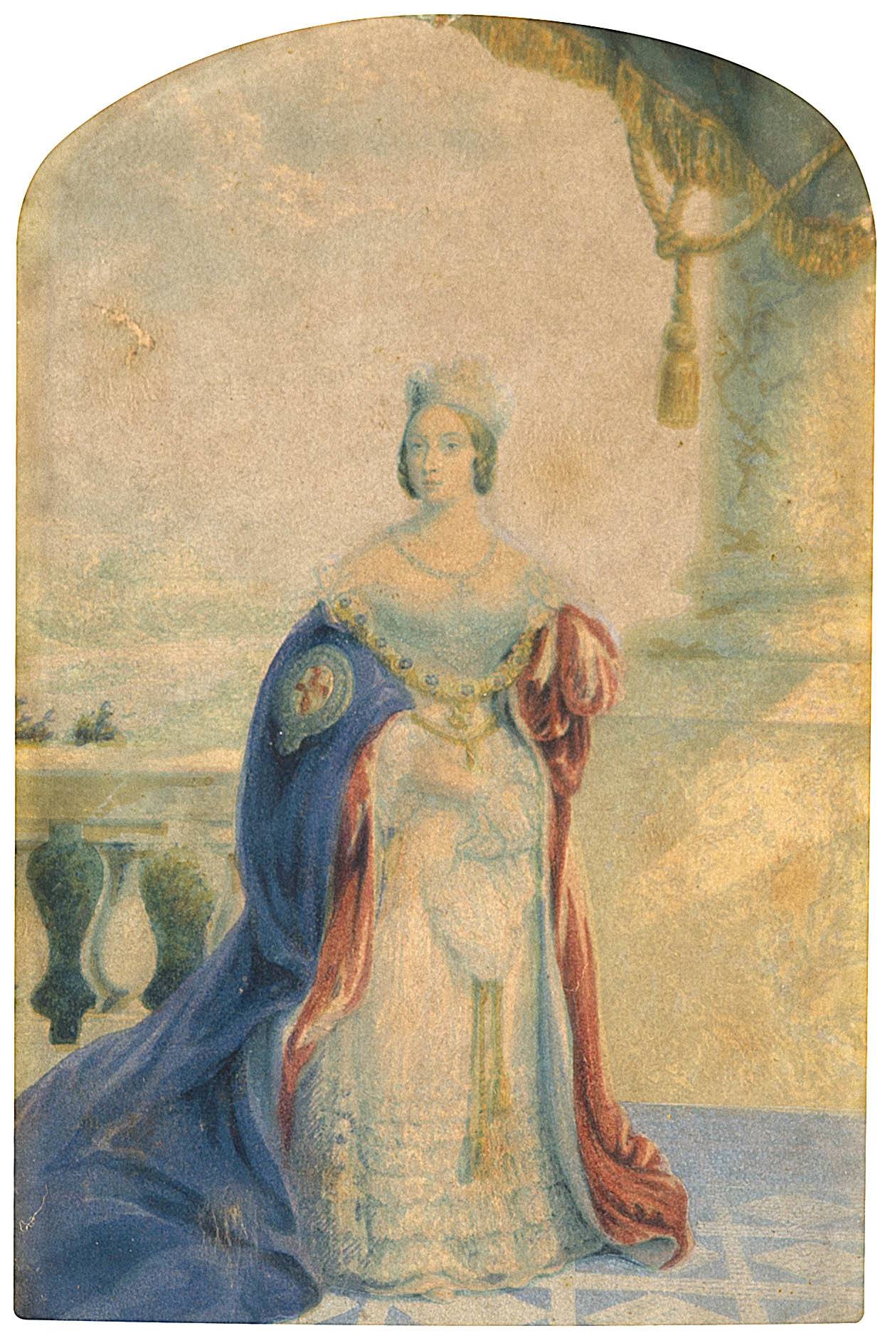 English School 19th Century; Portrait of Queen Victoria, Baxter print
