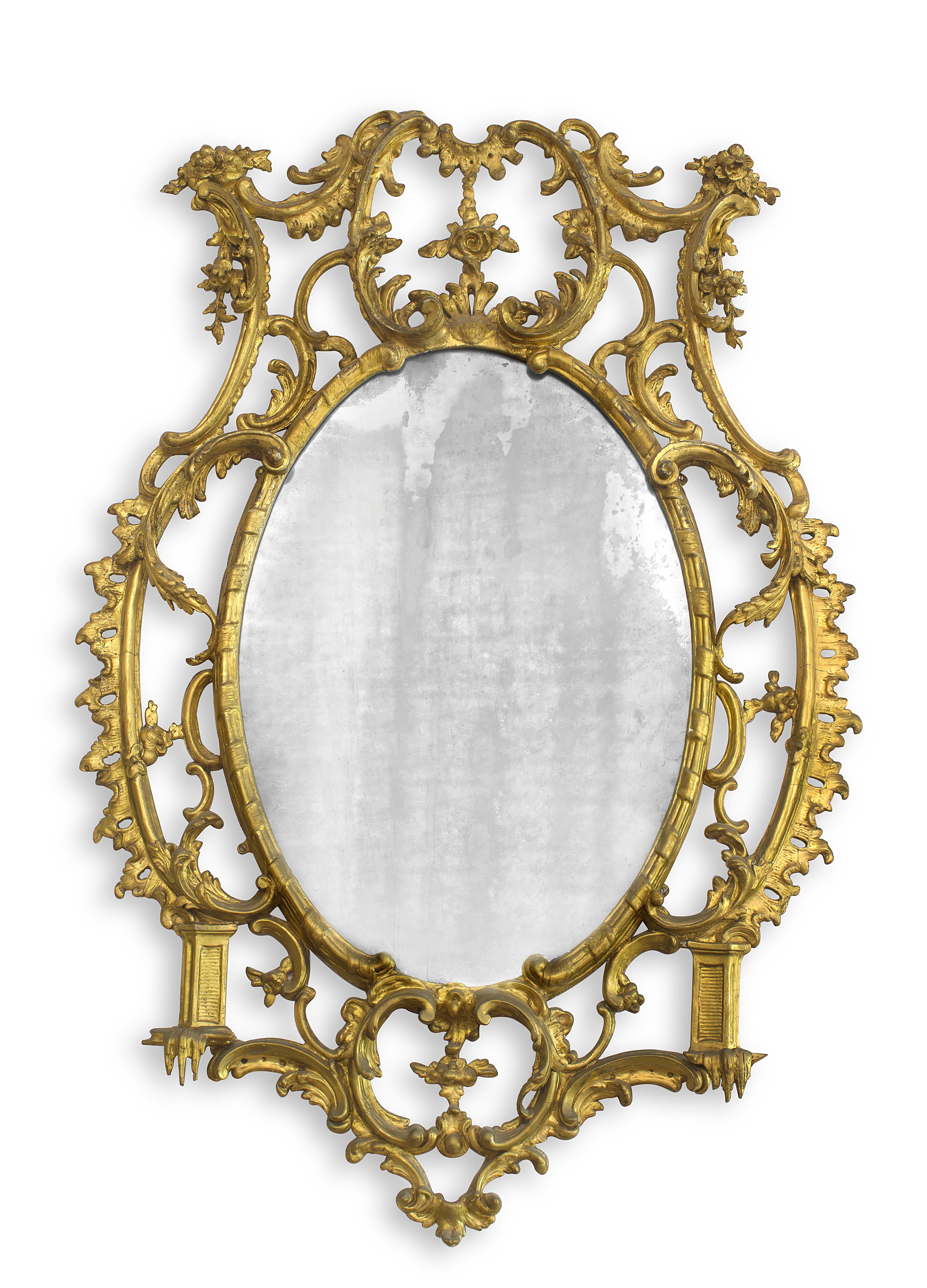 A chinnoiserie style gilt gesso mirror, late 19th/early 20th century