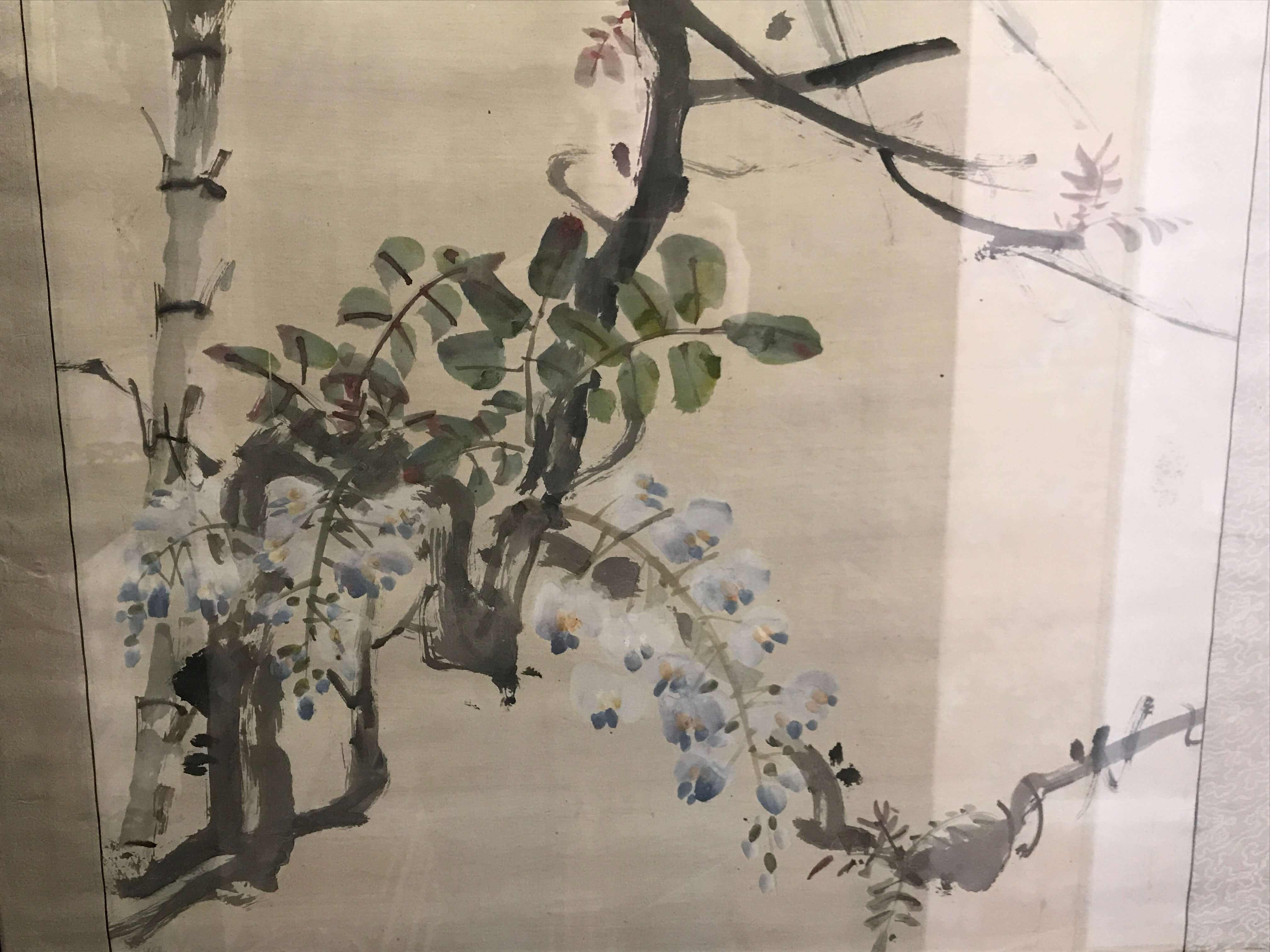 A Chinese ink and colour on paper scroll painting