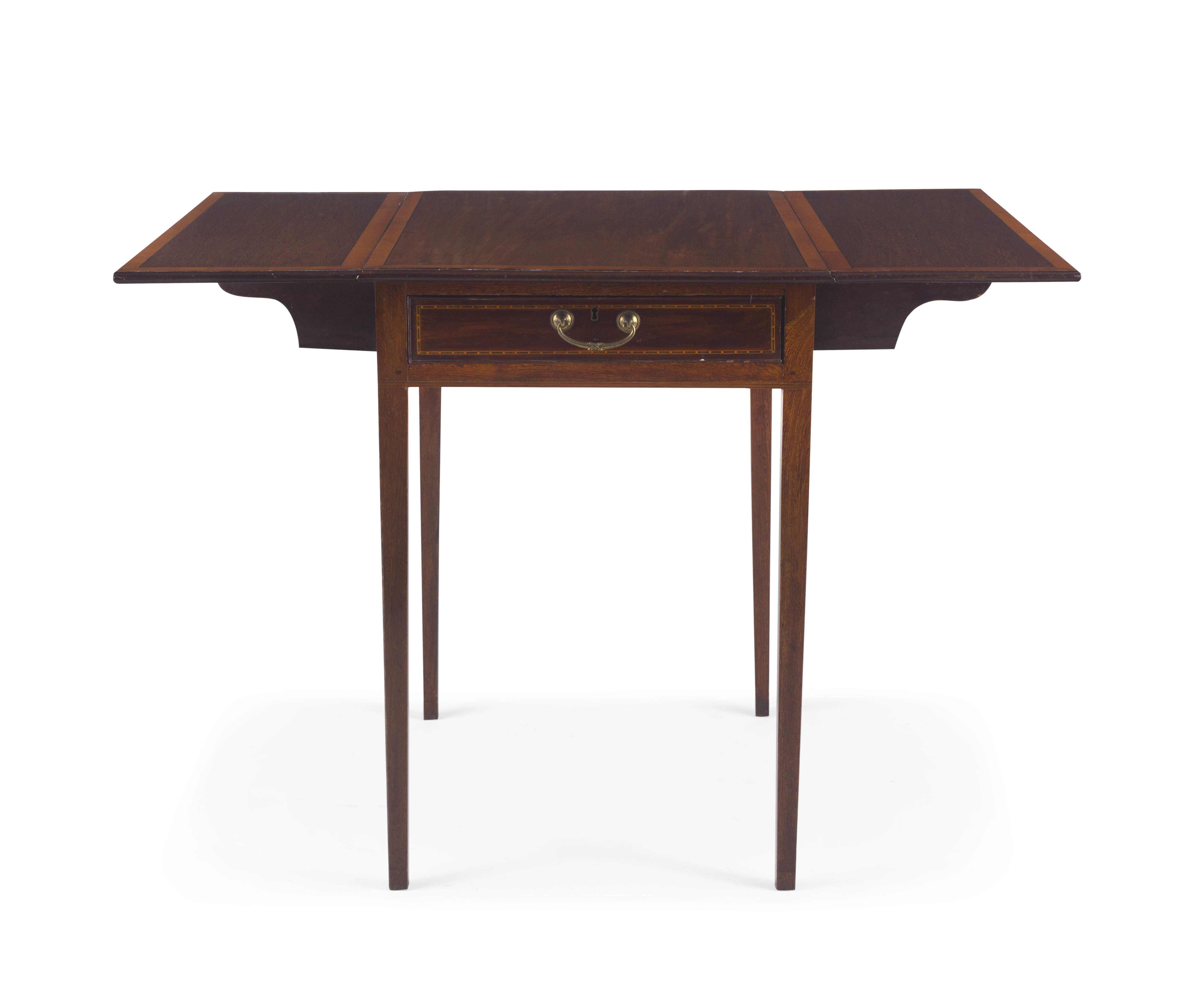 An Edwardian mahogany and satinwood inlaid pembroke table