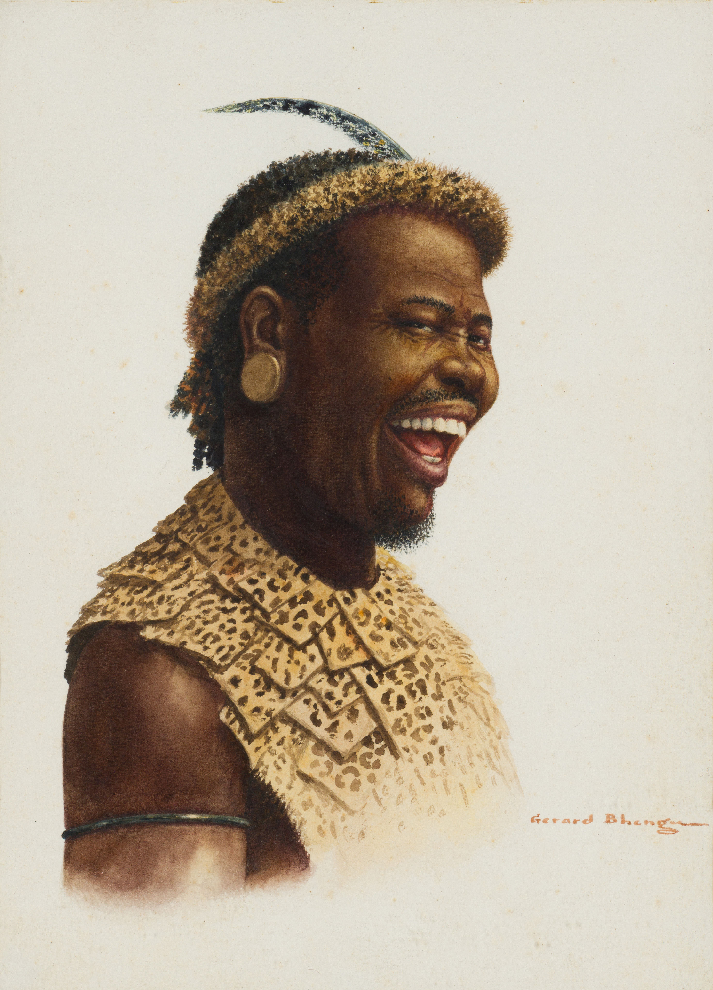 Gerard Bhengu; Portrait of Laughing Man
