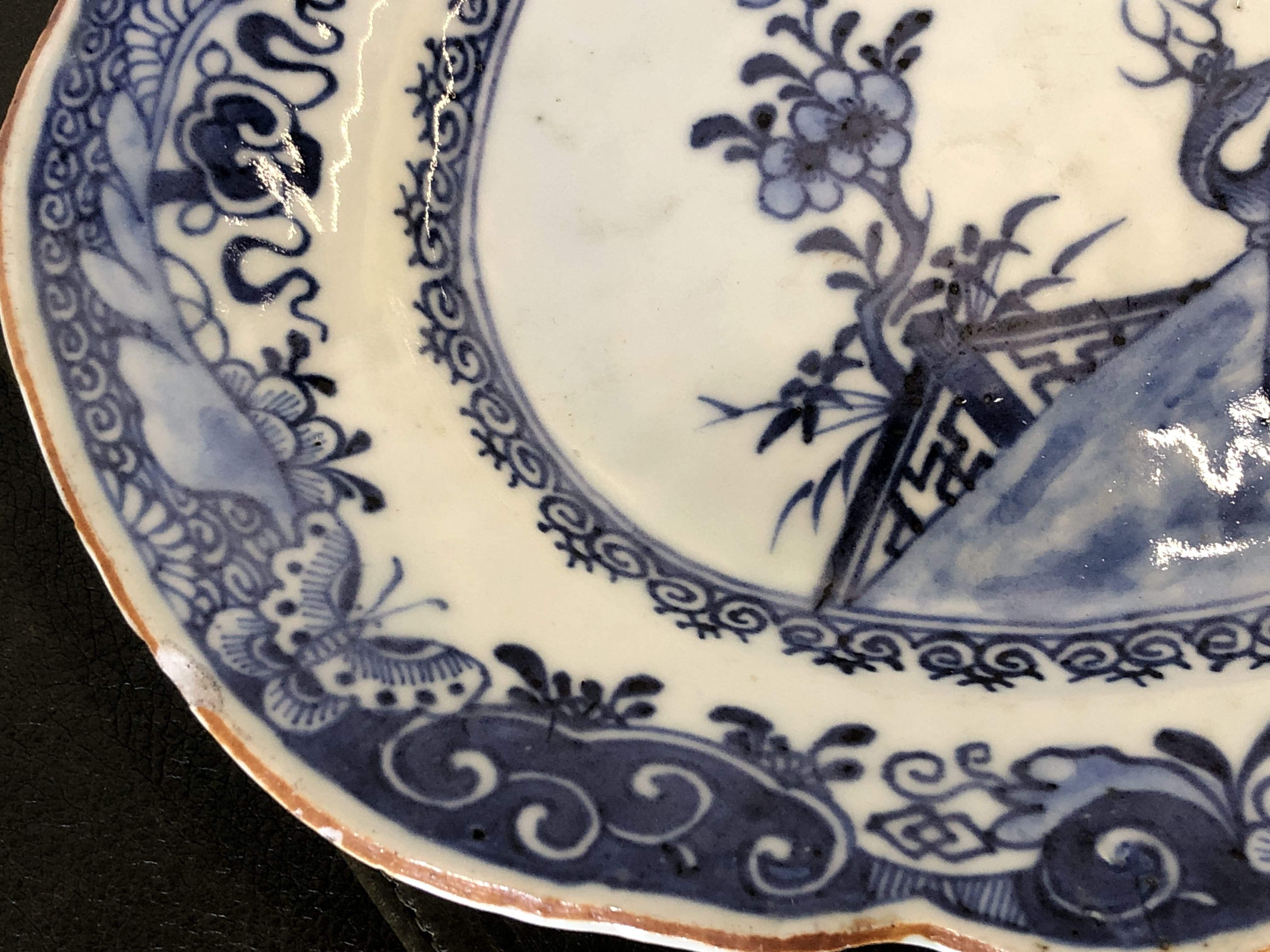A Chinese Export blue and white dish, Qing Dynasty, Qianlong period, 1735-1796