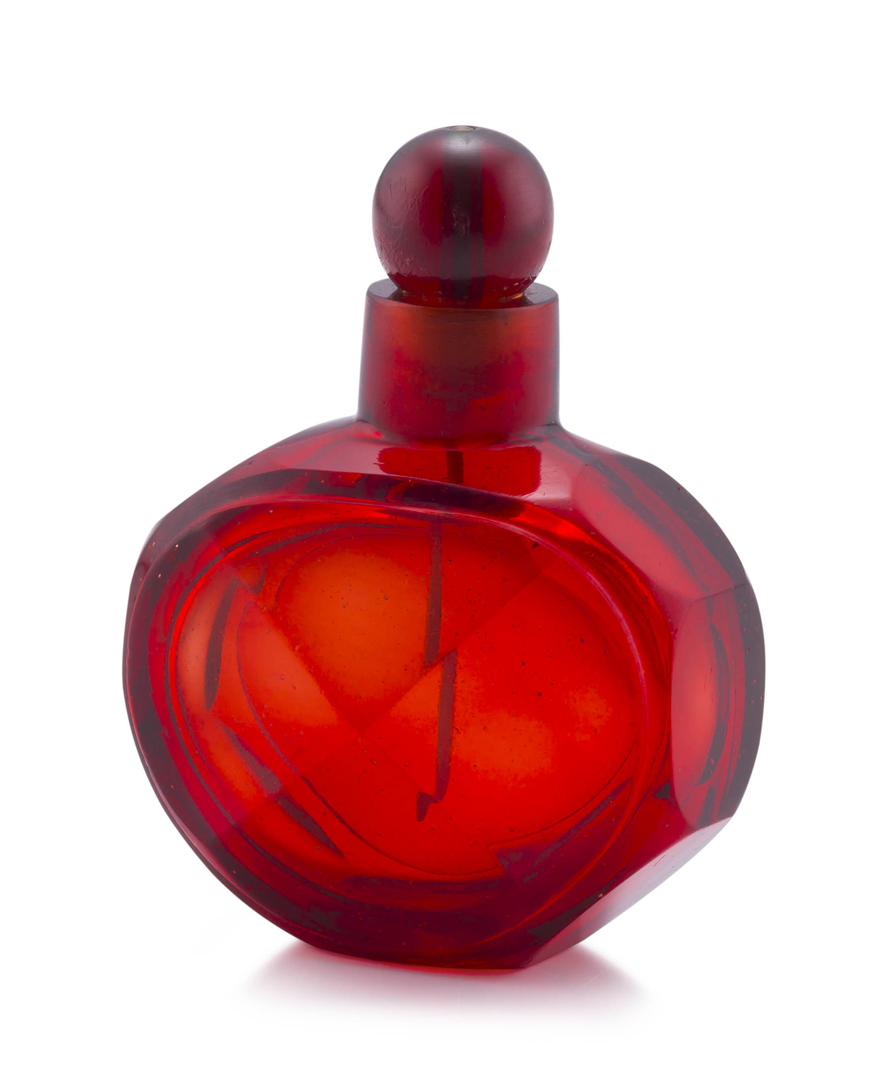 A Chinese ruby-red glass snuff bottle, Imperial Glassworks, Beijing, Qing Dynasty, 18th century