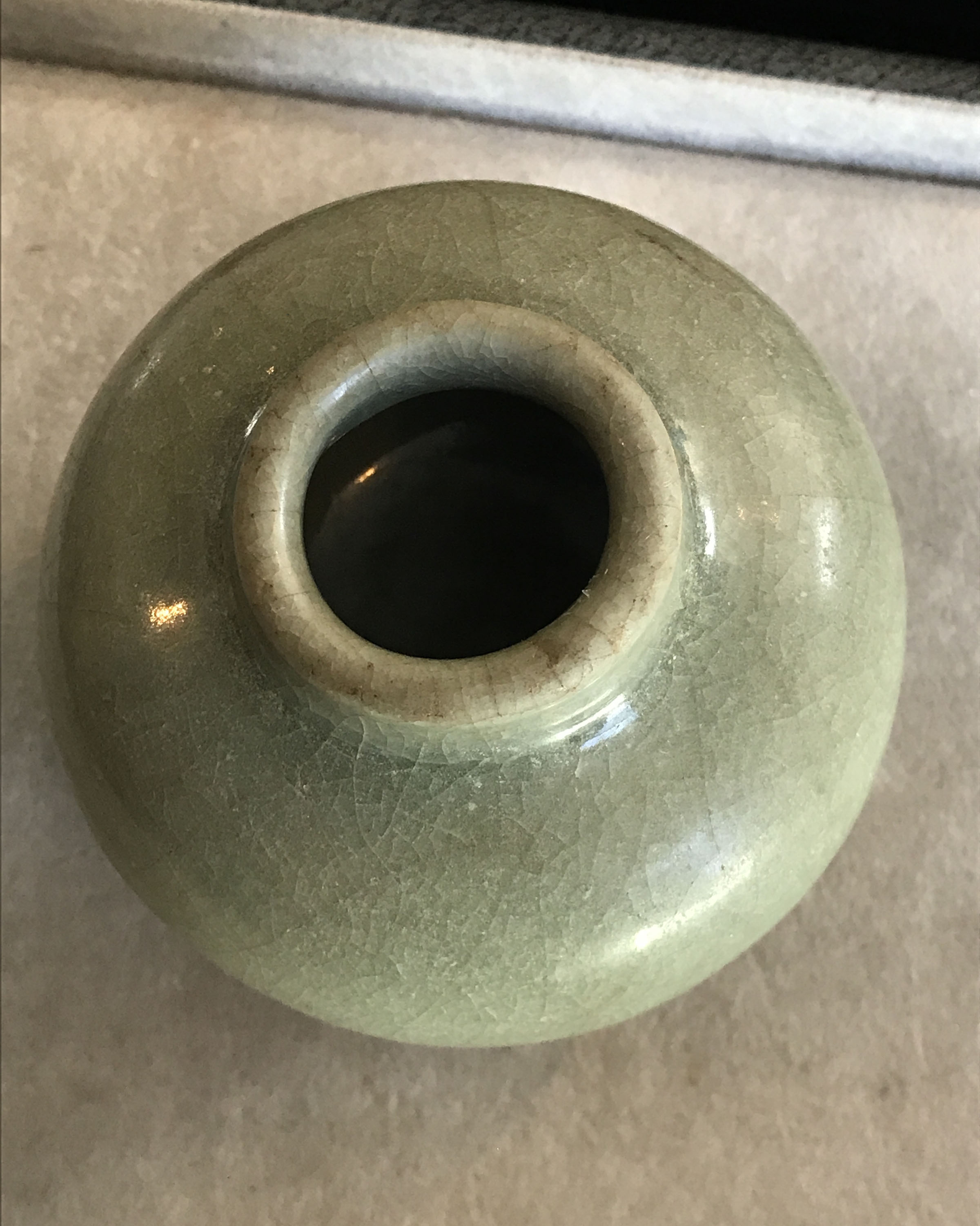 A Chinese Longquan celadon-glazed jarlette, Song Dynasty