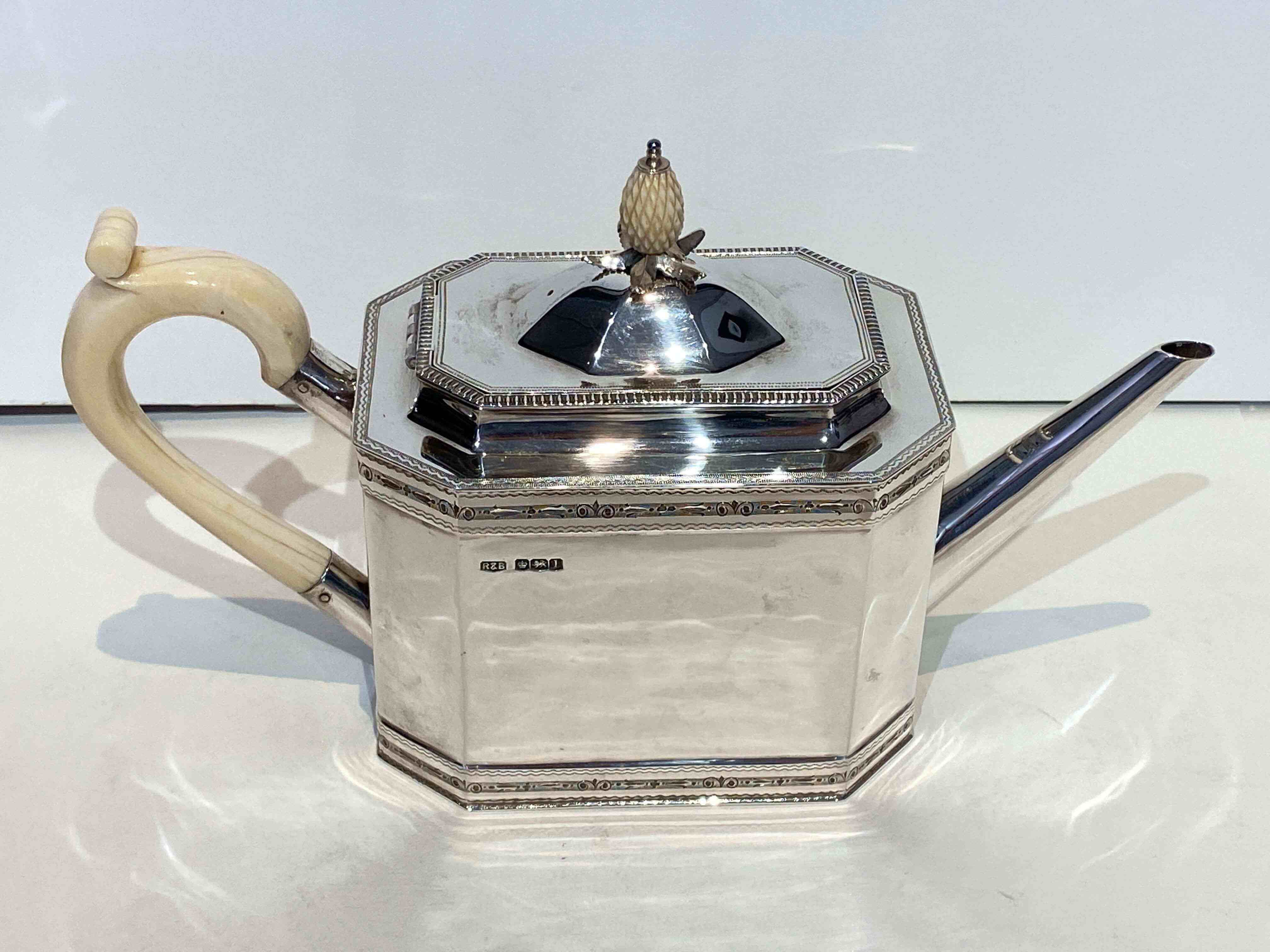 A George V silver four-piece tea service, Sheffield, Roberts & Belk Ltd, 1928