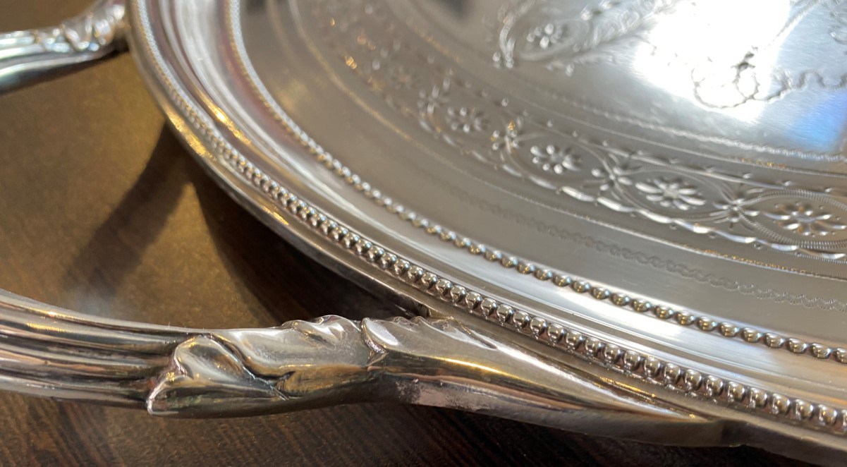 A Victorian silver tray, Martin, Hall & Co, London, 1875, retailed by Worldley & Co, Liverpool