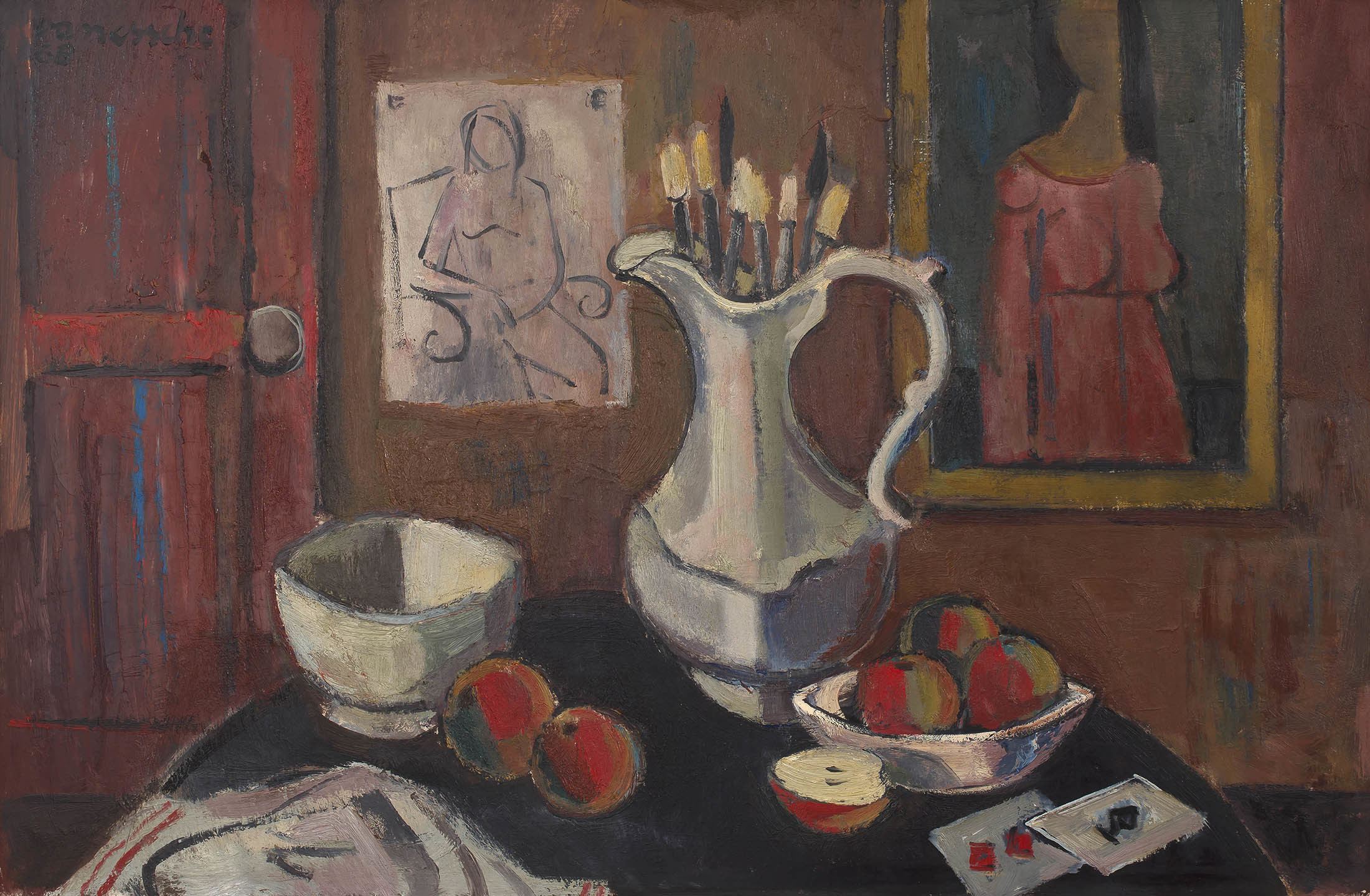 Maurice van Essche; Still Life in the Artist's Studio