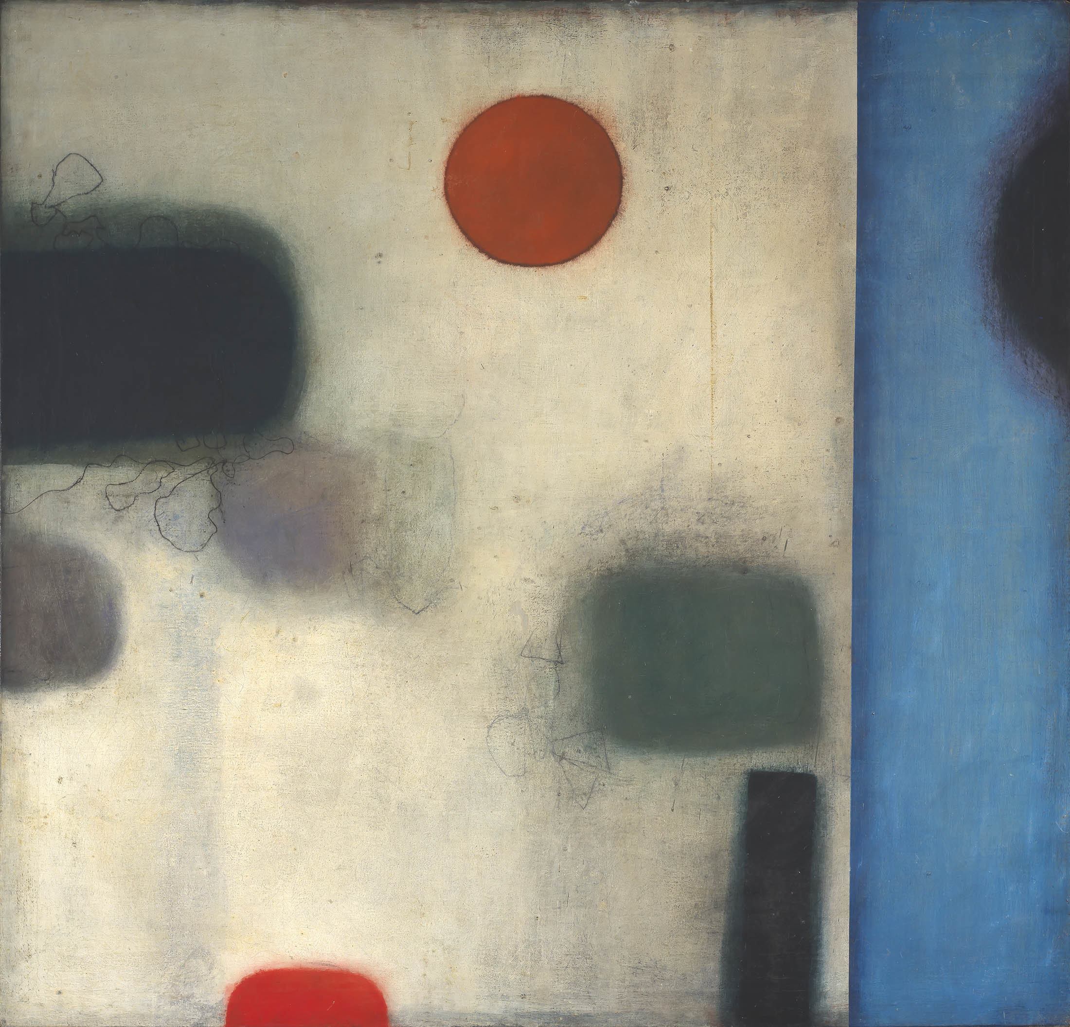 Douglas Portway; Abstract with Red Circles