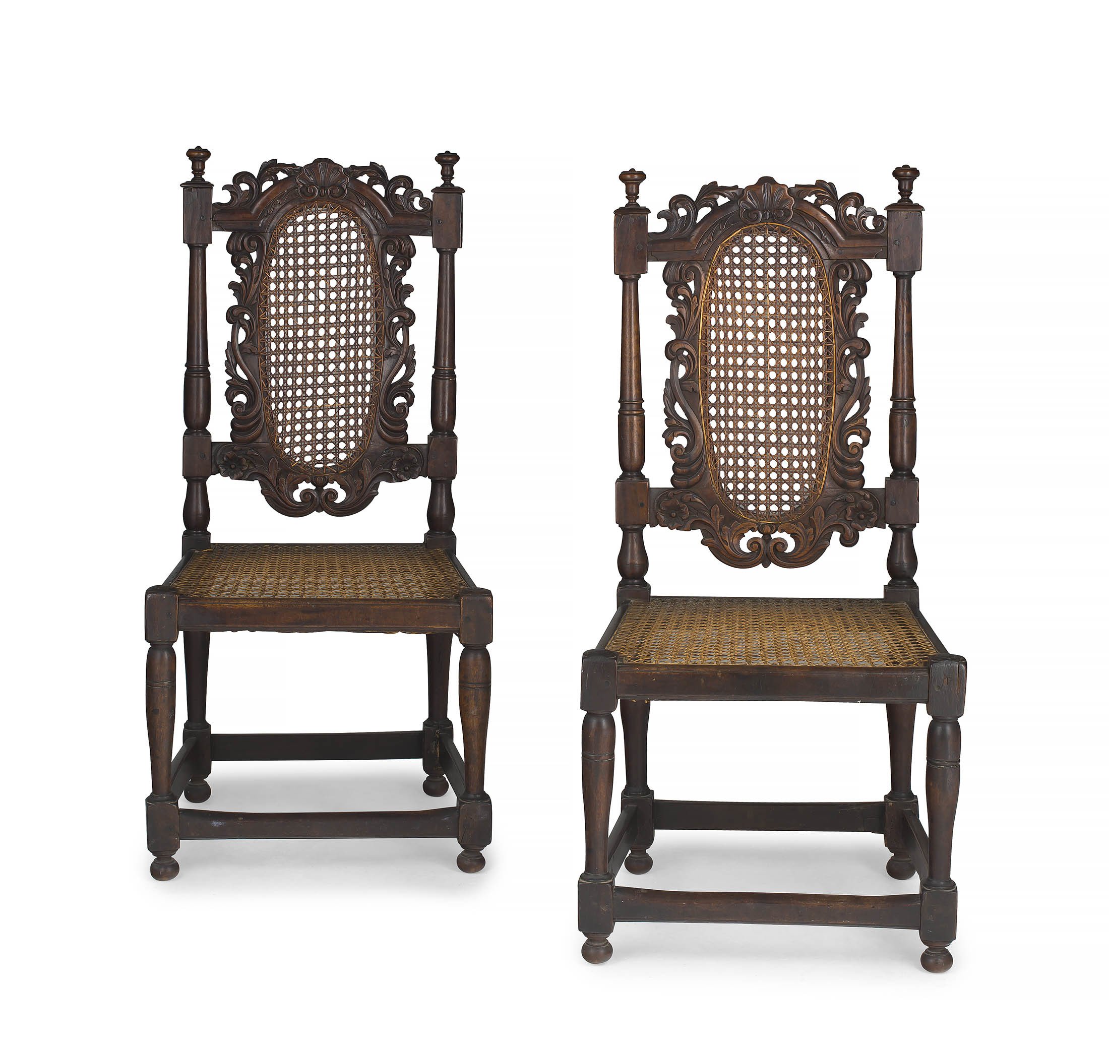 A pair of Cape Van der Stel stinkwood side chairs, 19th century