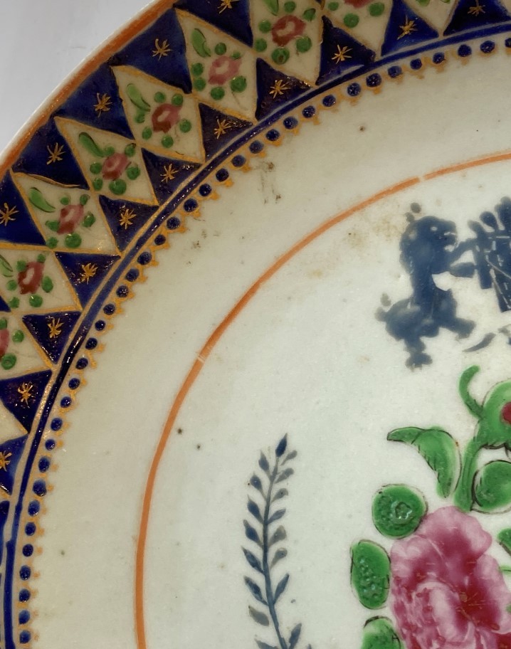 A Chinese VOC famille-rose dish, 18th century