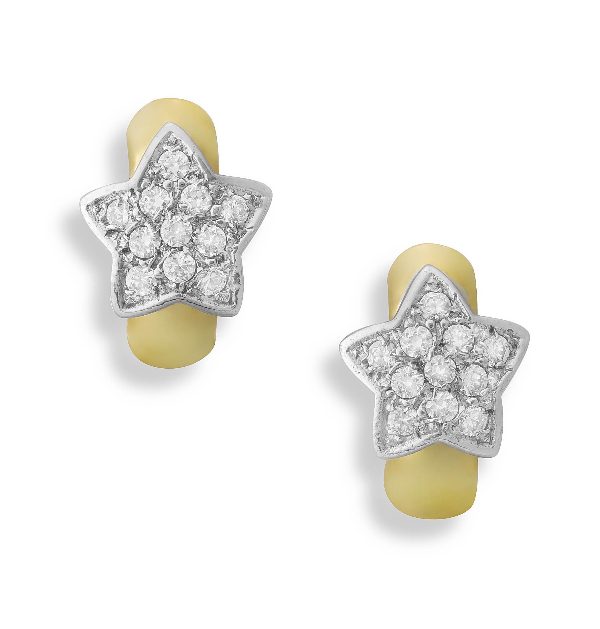 Pair of Italian diamond and 9ct gold earrings