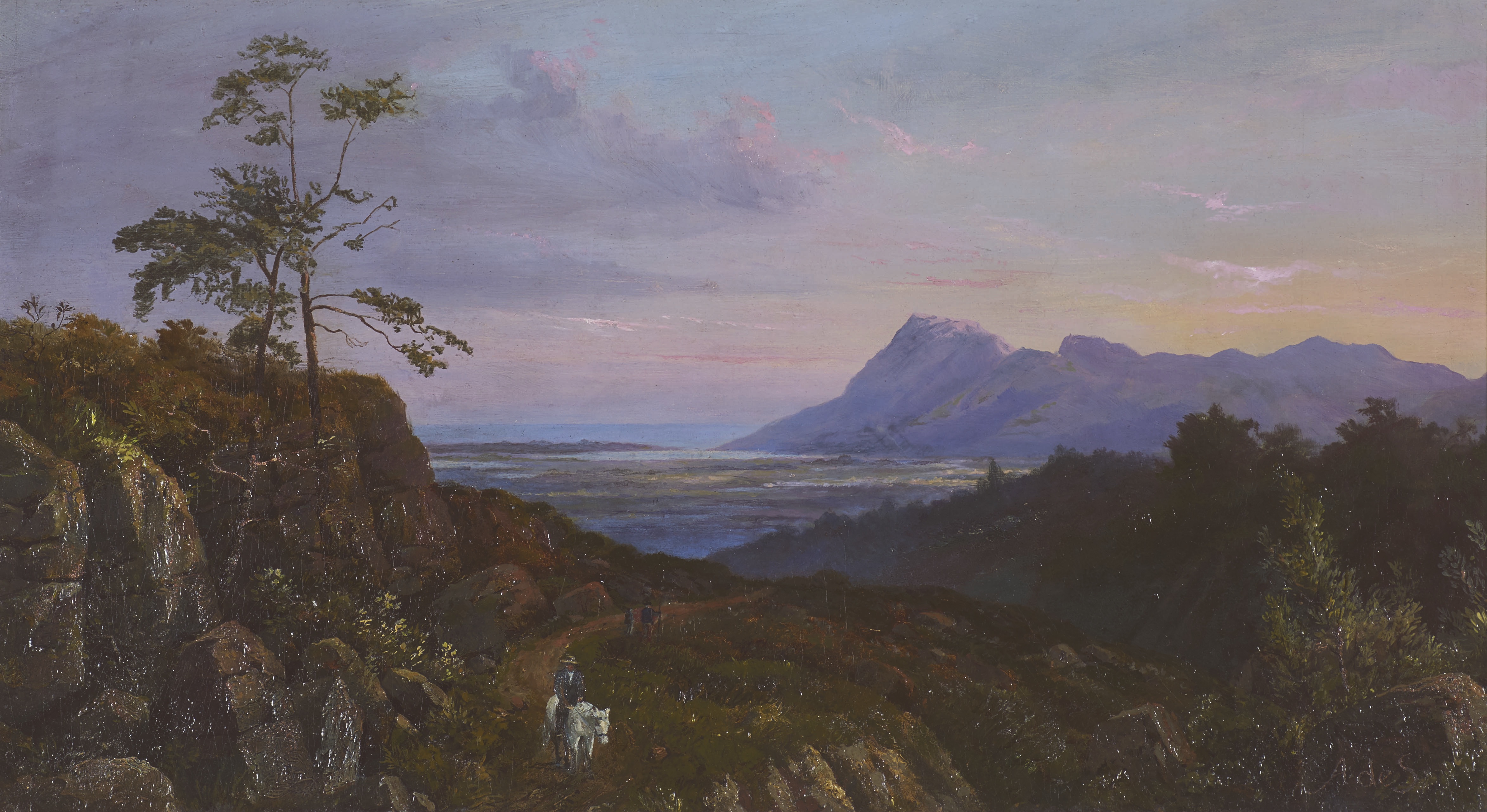 Abraham De Smidt; View from the Bridle Path up Table Mountain Looking towards Muizenberg and Land Valley