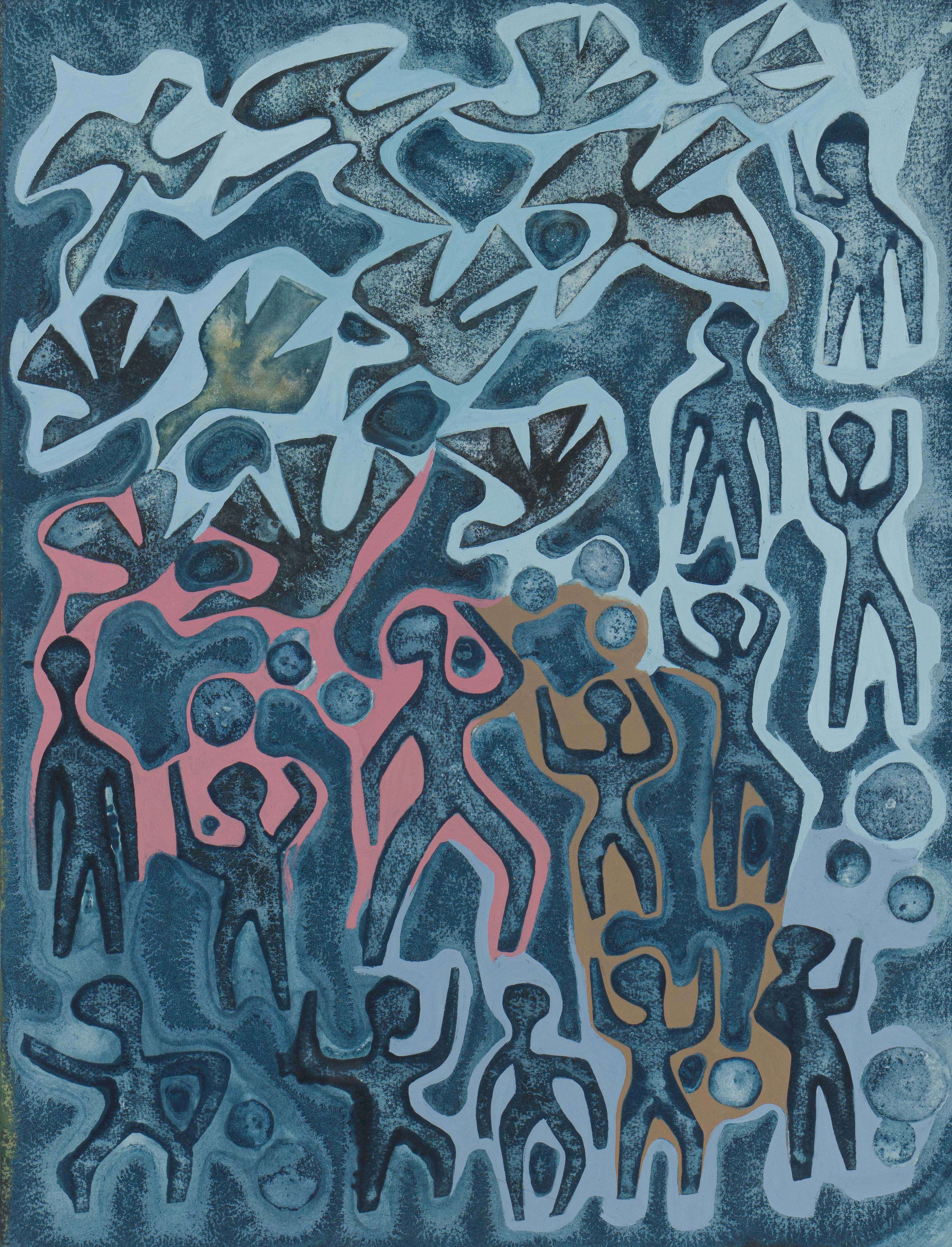 Bettie Cilliers-Barnard; Composition with Birds and Figures