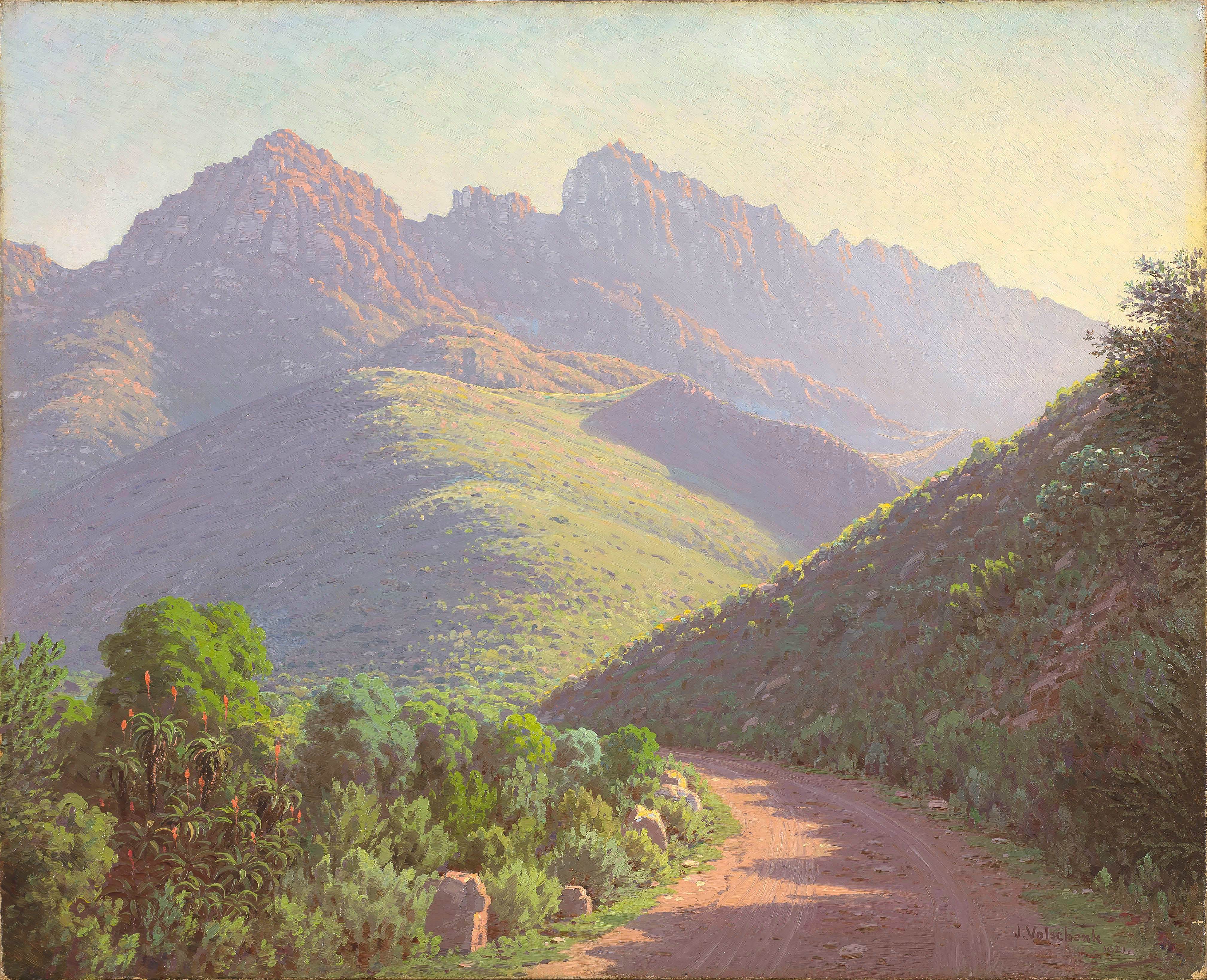 Jan Ernst Abraham Volschenk; Morning Light: A South African Mountain Scene