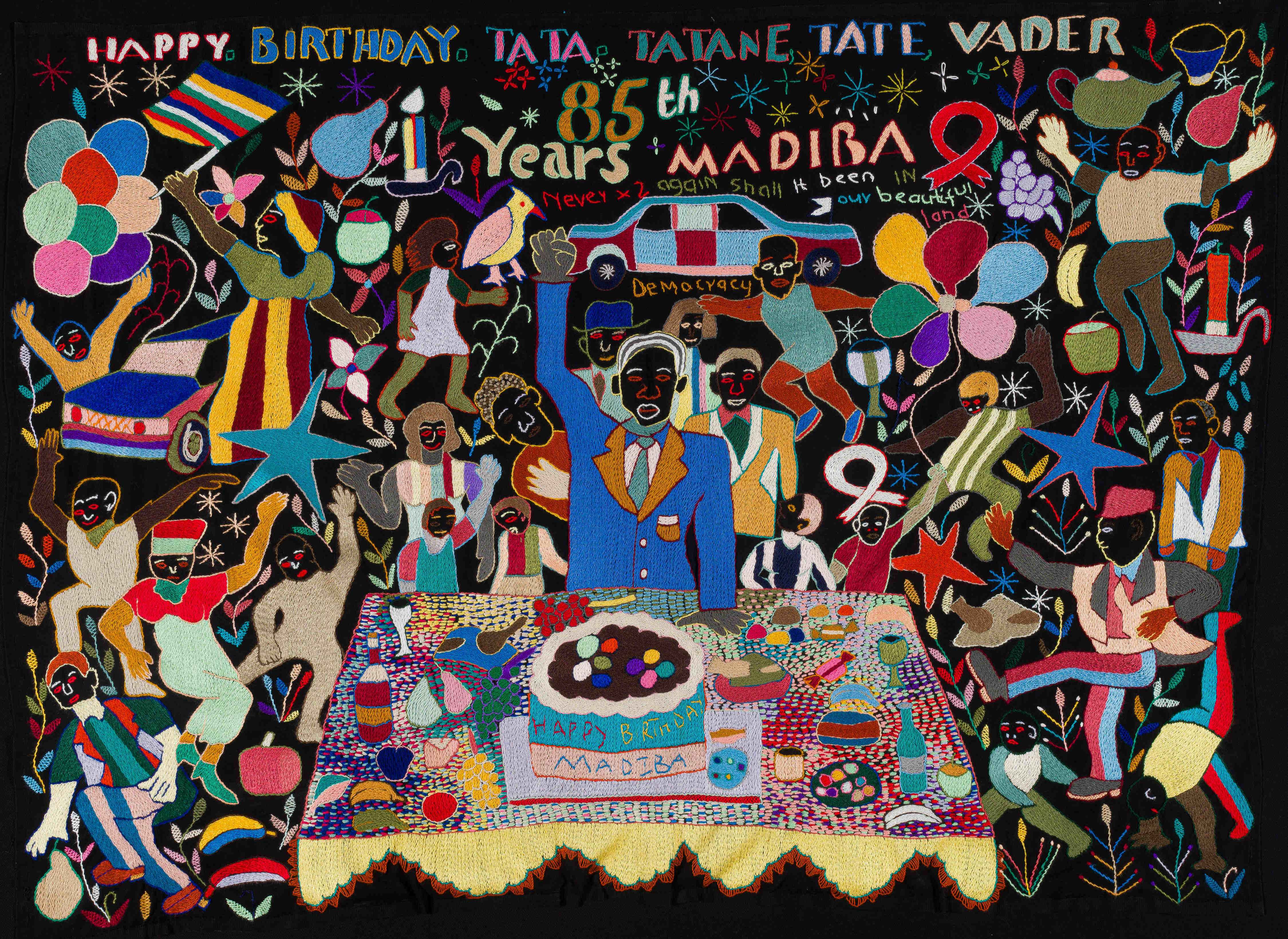 Mapula Embroidery Project; Happy Birthday Tata Tatane Tate Vader