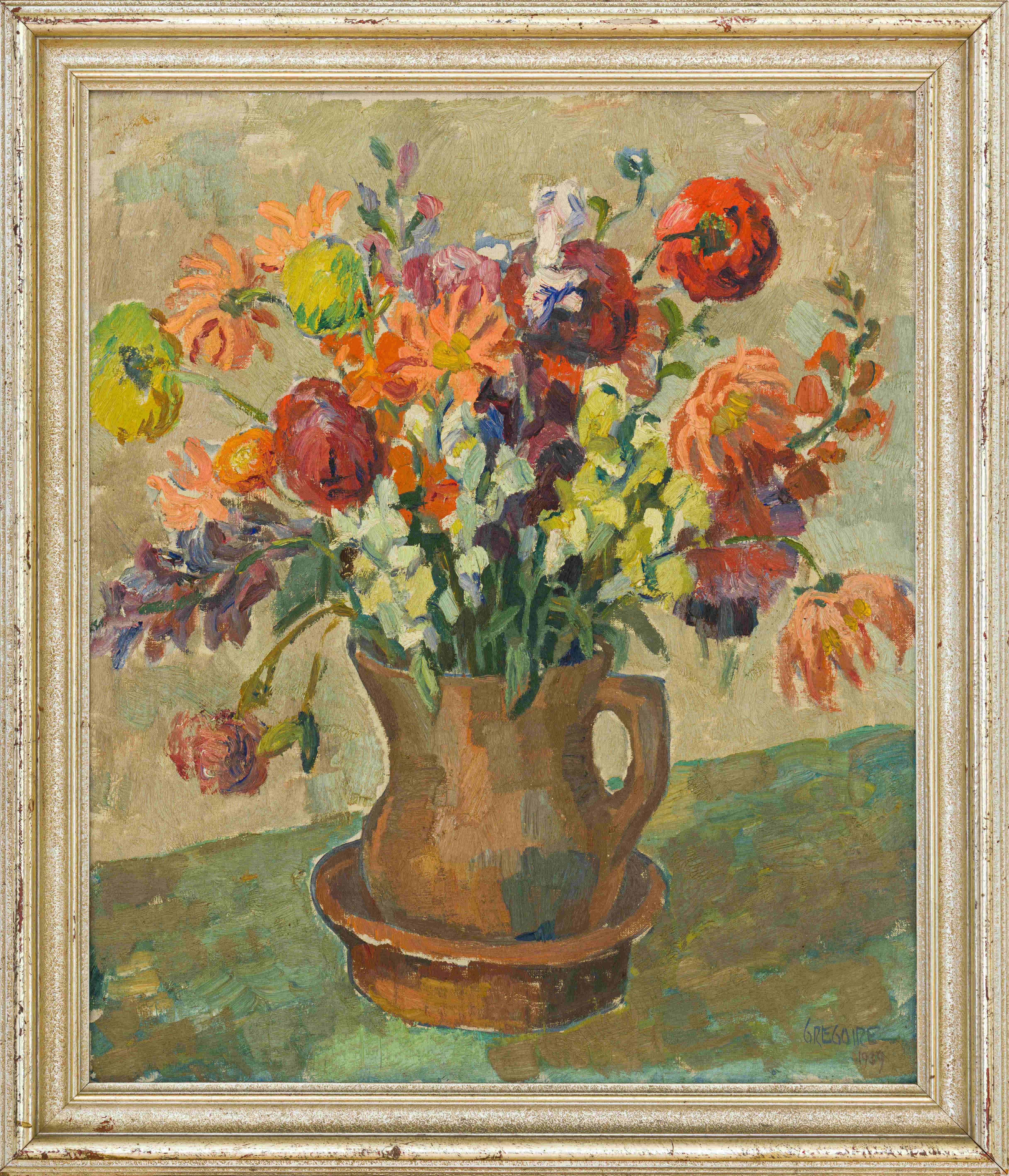 Flowers in a Red Jug by Gregoire Boonzaier | Strauss & Co