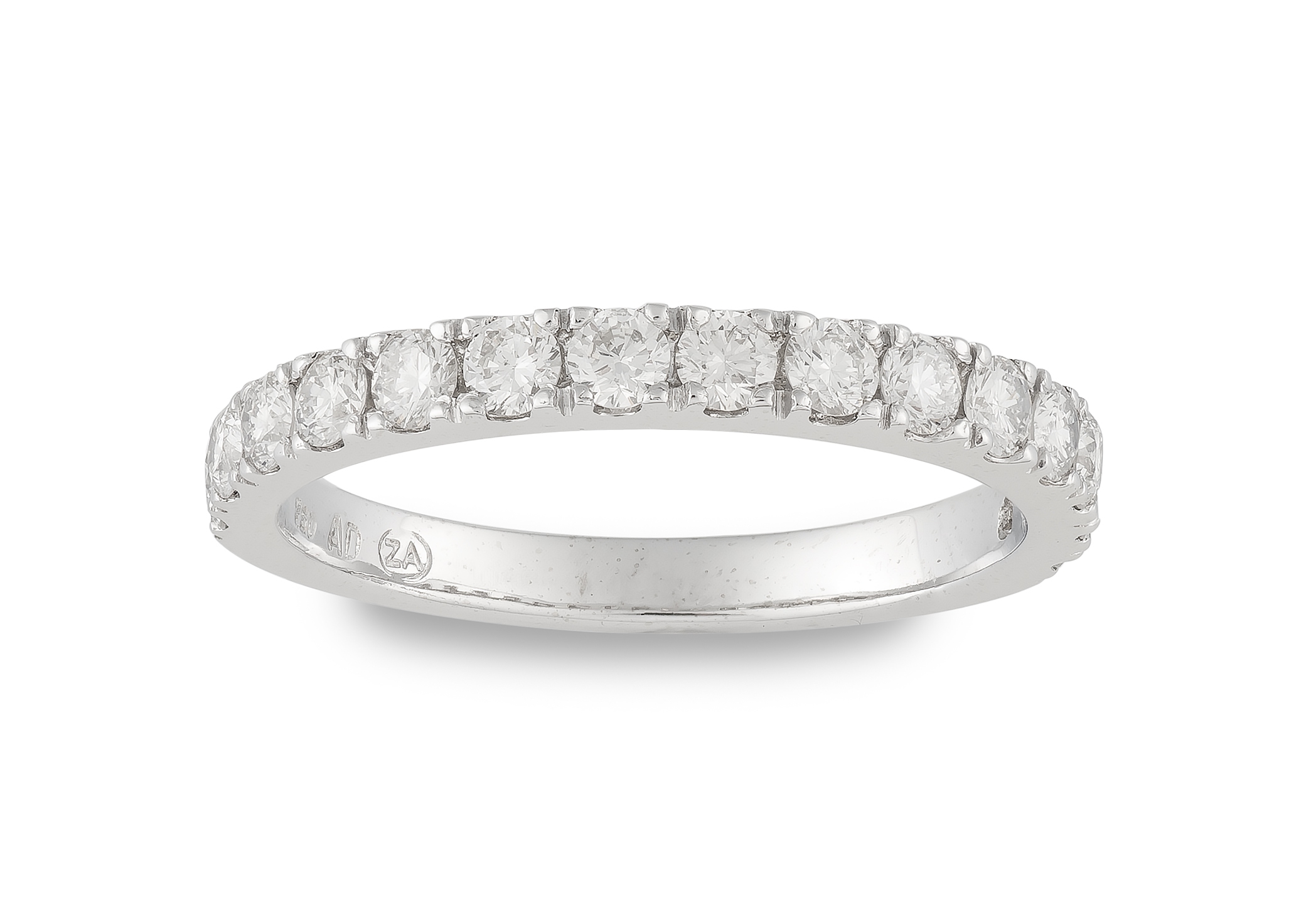 Diamond and 18ct white gold half-eternity ring