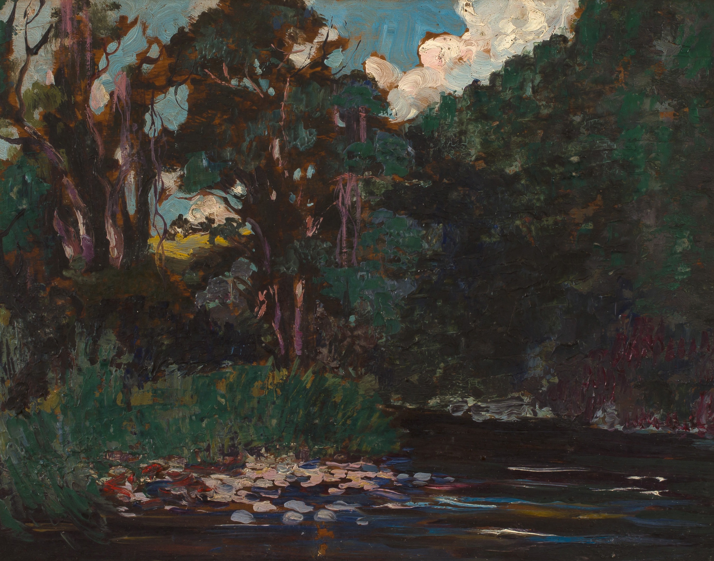 Nita Spilhaus; Stream in a Forest, recto; Landscape, verso