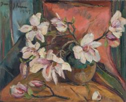 Irma Stern; Magnolias in an Earthenware Pot