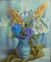 Emily Isabel Fern; Mixed Flowers in a Jug