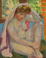 Alfred Krenz; Nude with Veil
