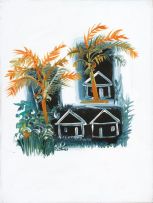 Walter Battiss; Huts and Palm Trees