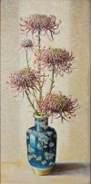 Vladimir Tretchikoff; Chrysanthemums in a Chinese Vase