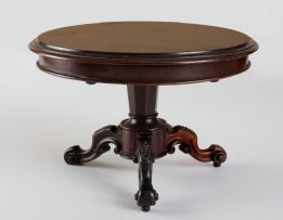 A Victorian mahogany apprentice miniature tilt-top dining table