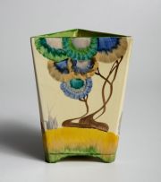A Clarice Cliff Bizarre 'Viscaria' pattern vase, (1934-1936)