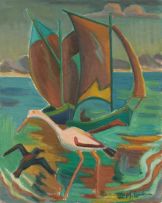 Maggie Laubser; Fishing Boats