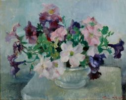 Terence McCaw; Still Life with Petunias